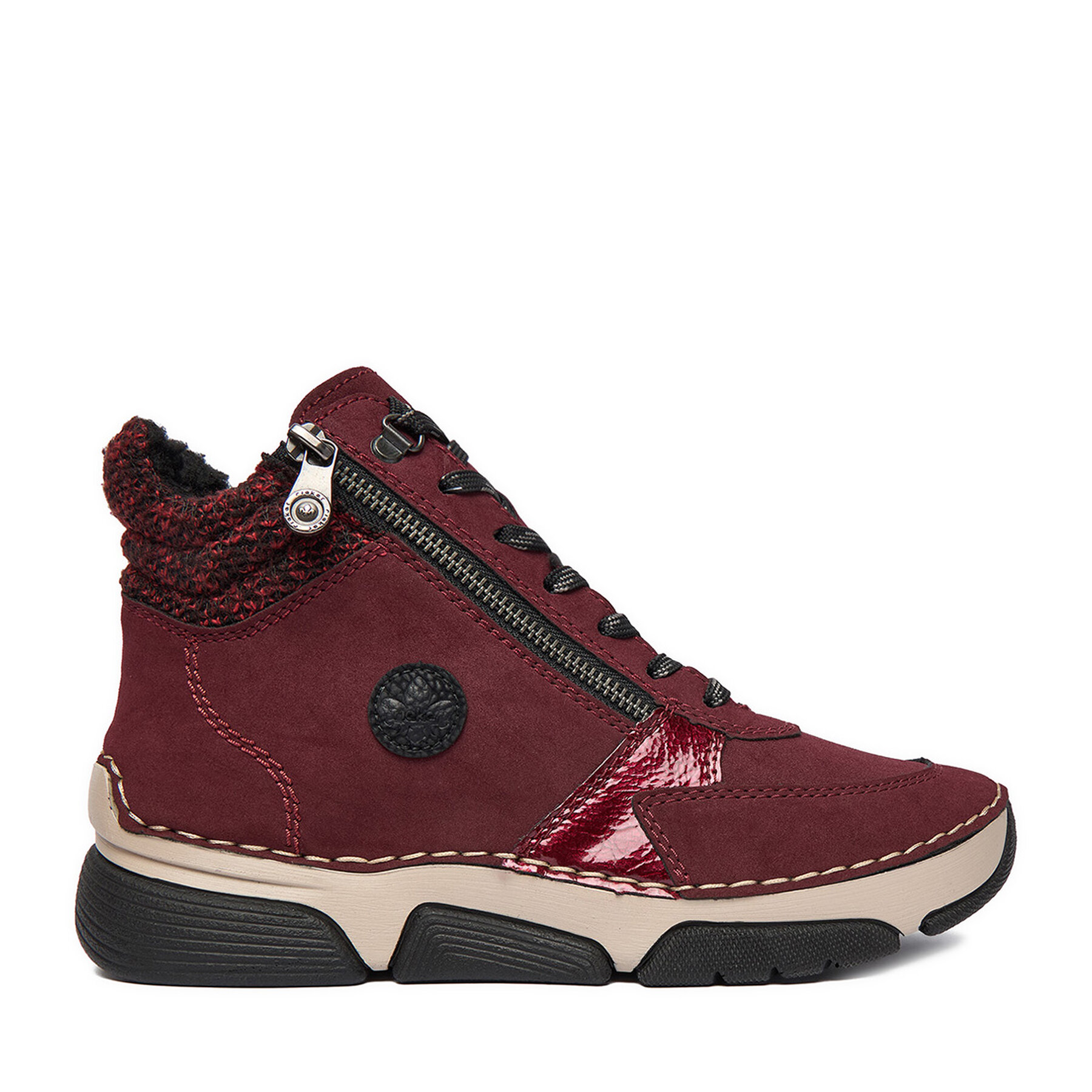 Gležnjarji Rieker 45960-35 Bordo rdeča