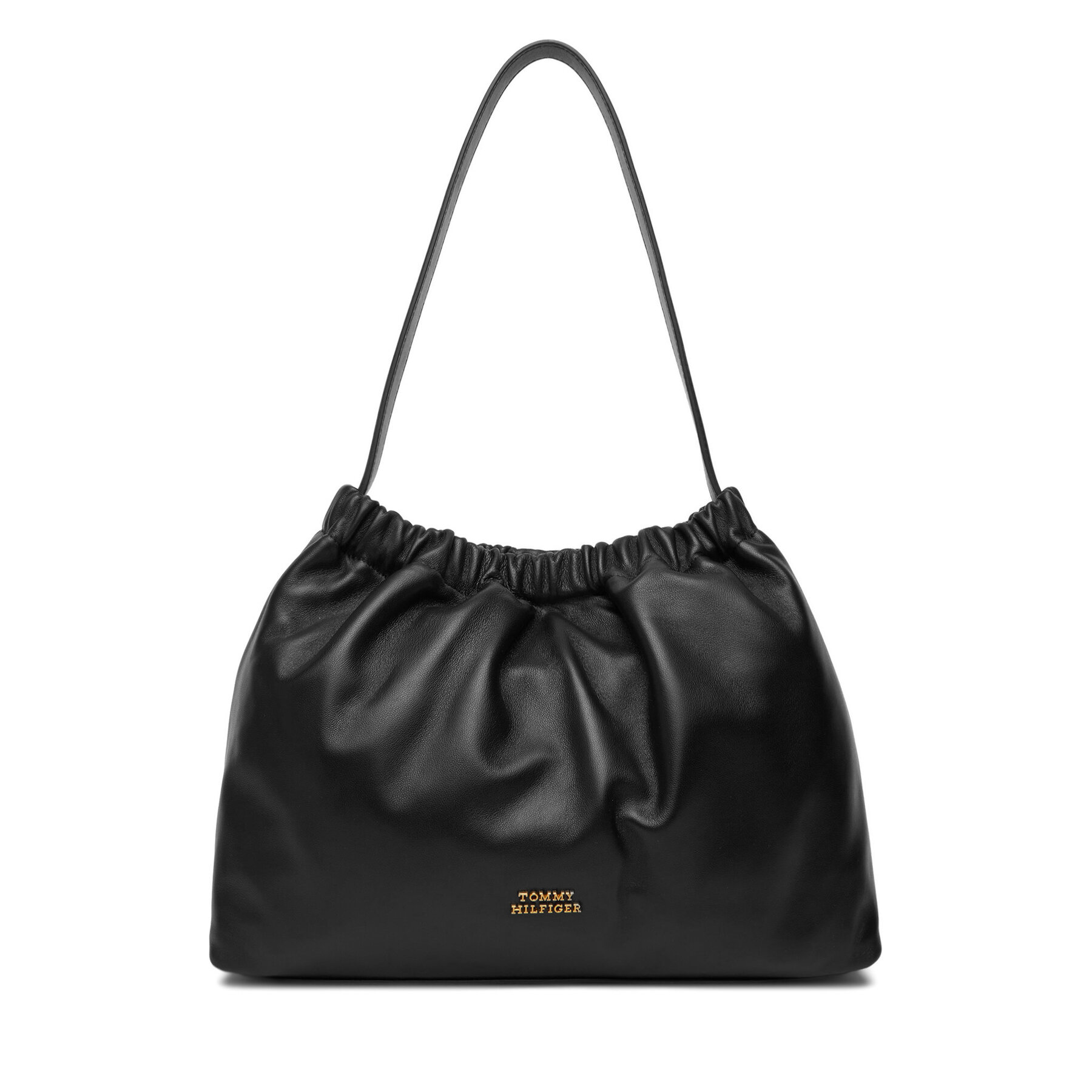 Kabelka Tommy Hilfiger Soft Leather Shoulder Bag AW0AW18307 Čierna