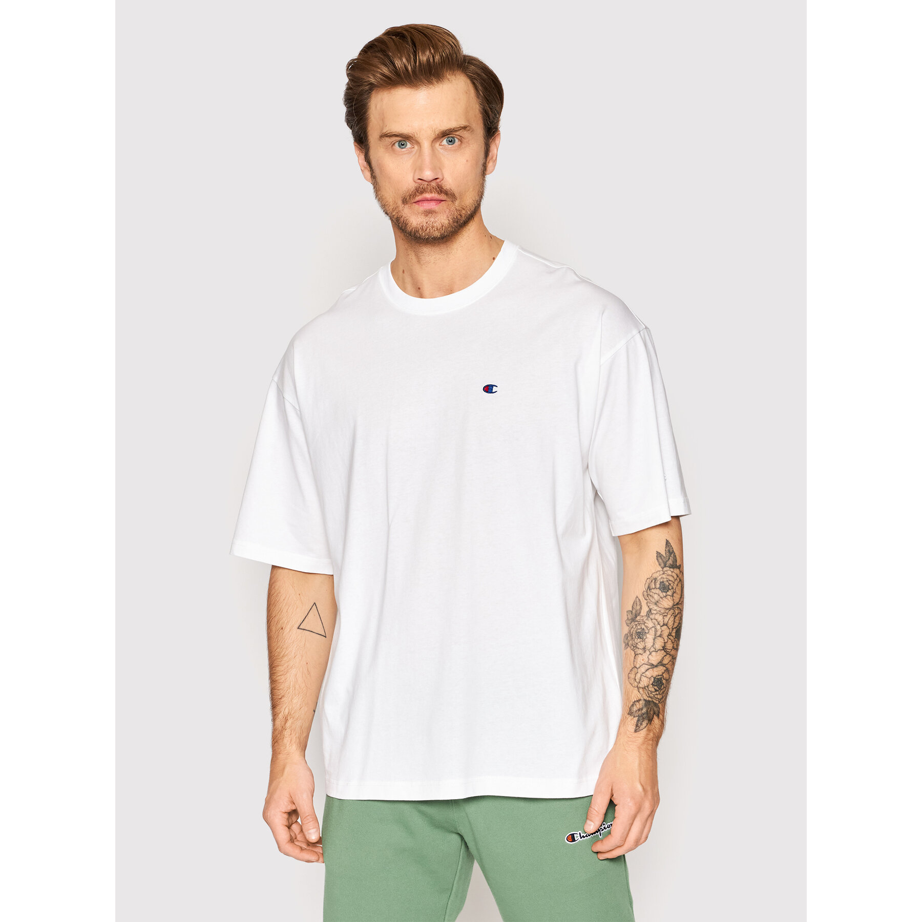 Champion Champion T-Shirt Small C Logo 216548 Λευκό Muscle Fit