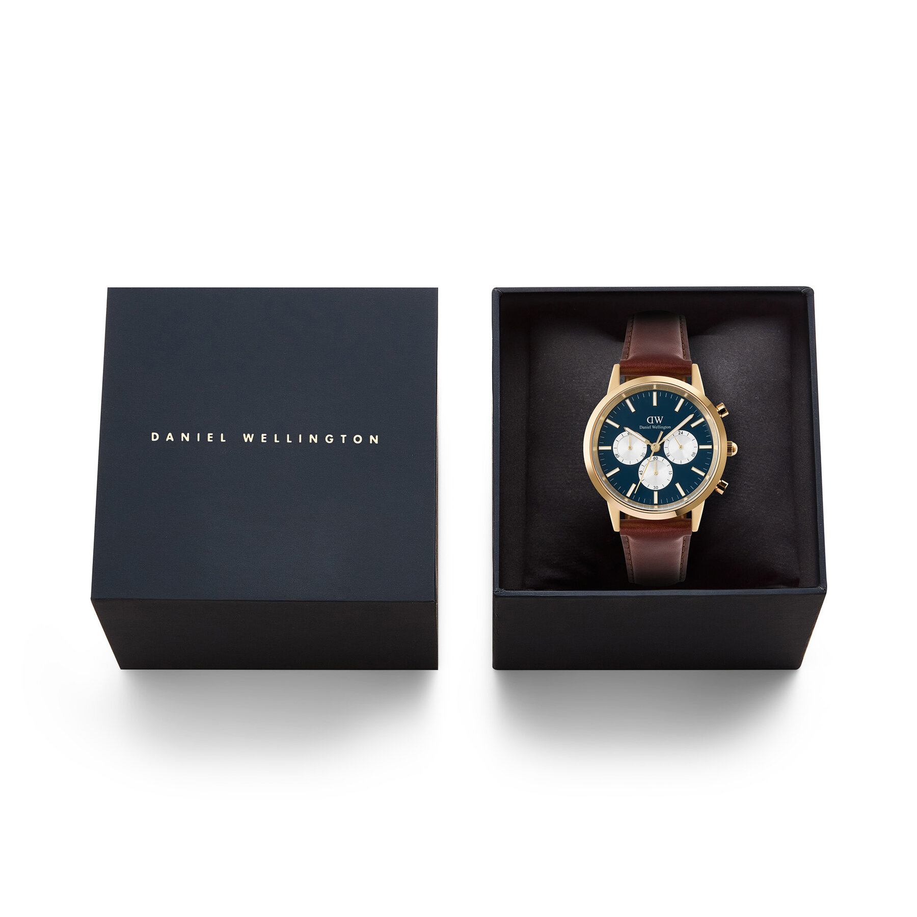 Ročna ura Daniel Wellington Iconic Chronograph St Mawes Arctic Panda DW00100875 Rjava