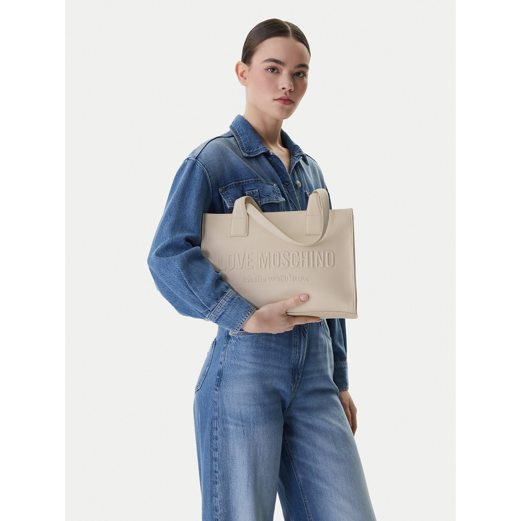 Geantă LOVE MOSCHINO JC4045PP1OLE0110 Écru