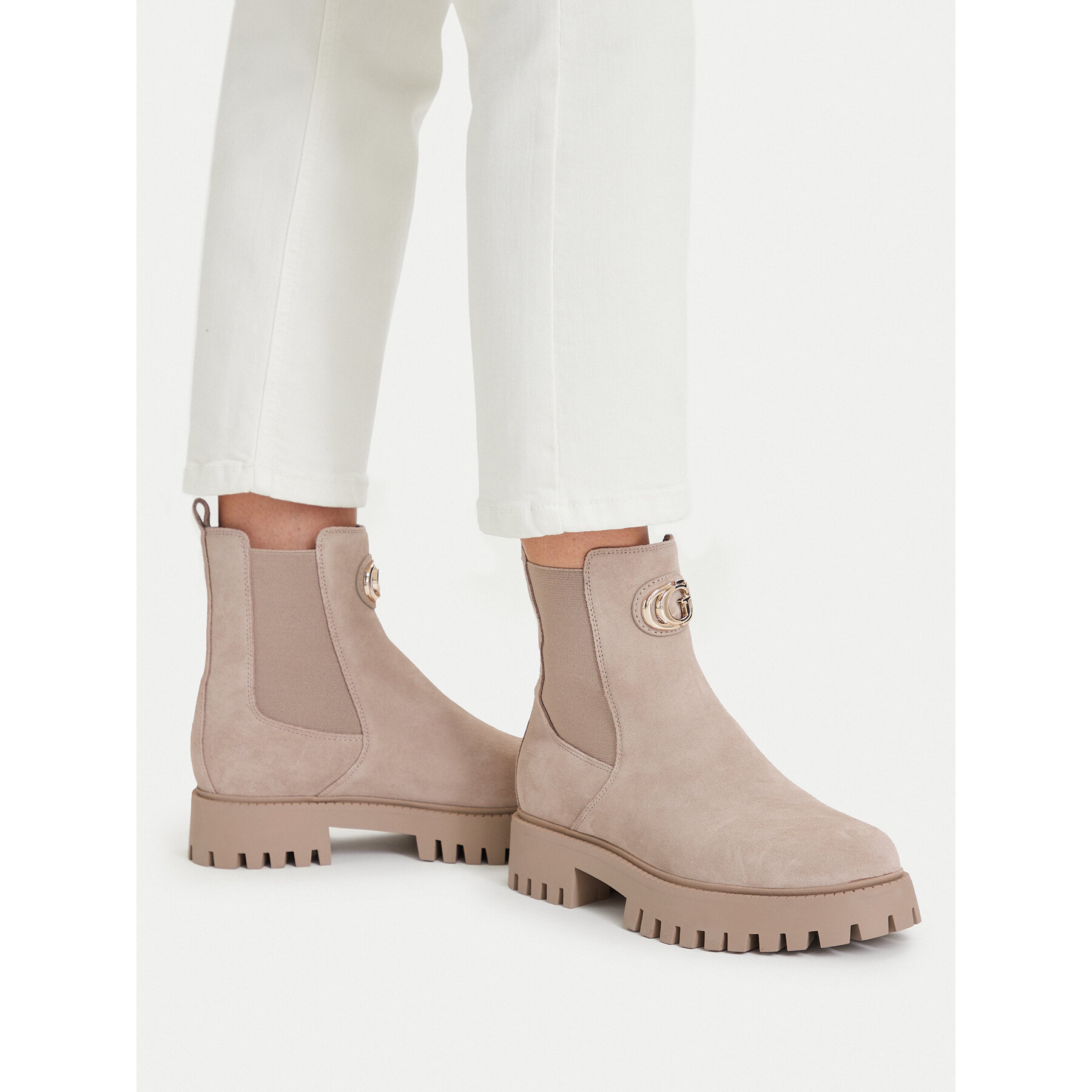 Guess Μποτάκια με λάστιχο Guess FLTF2D SUE10 Ανοιχτό μπεζ