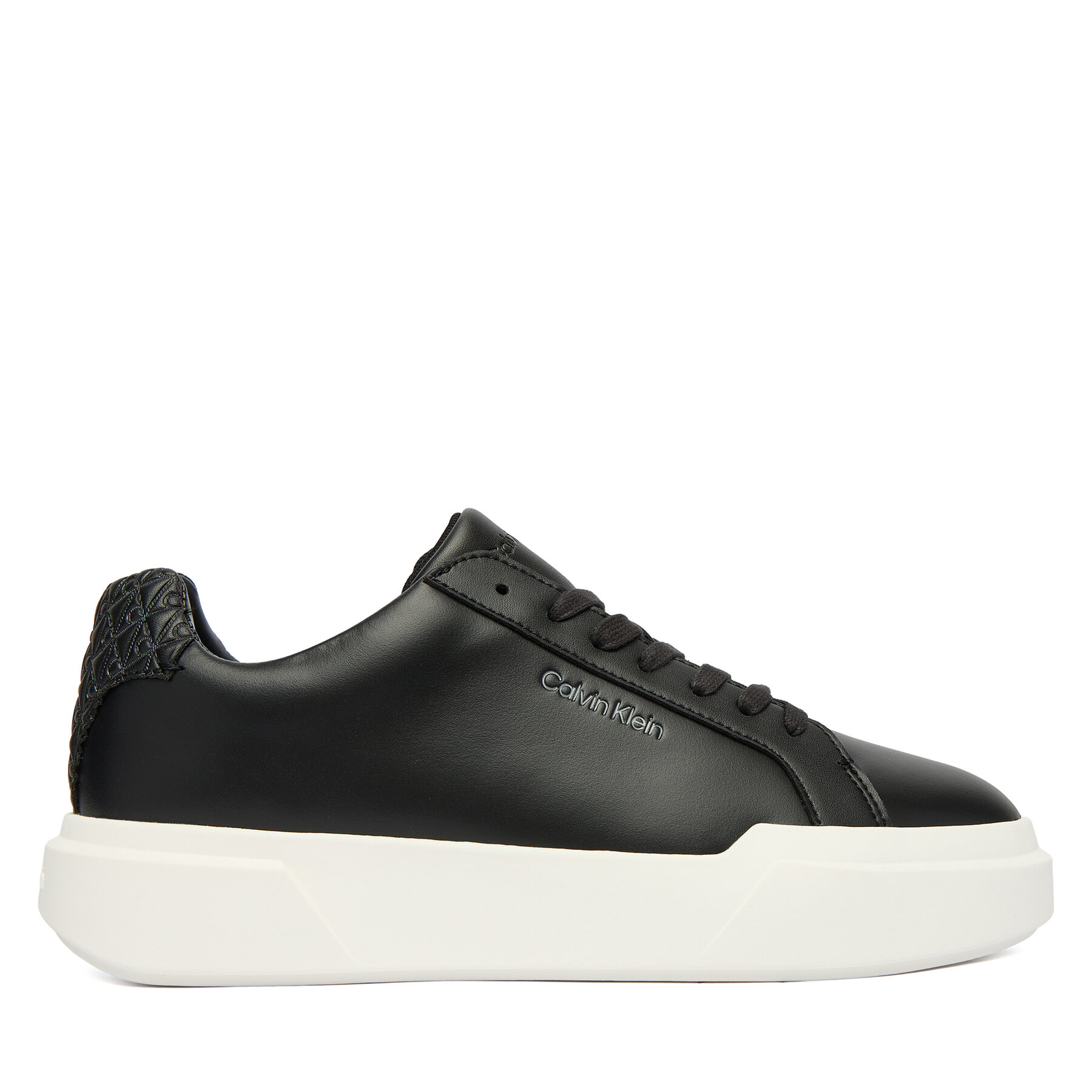 Tenisice Calvin Klein Chunky Cupsole Laceup Lth Bt Aop YW0YW02036 Crna