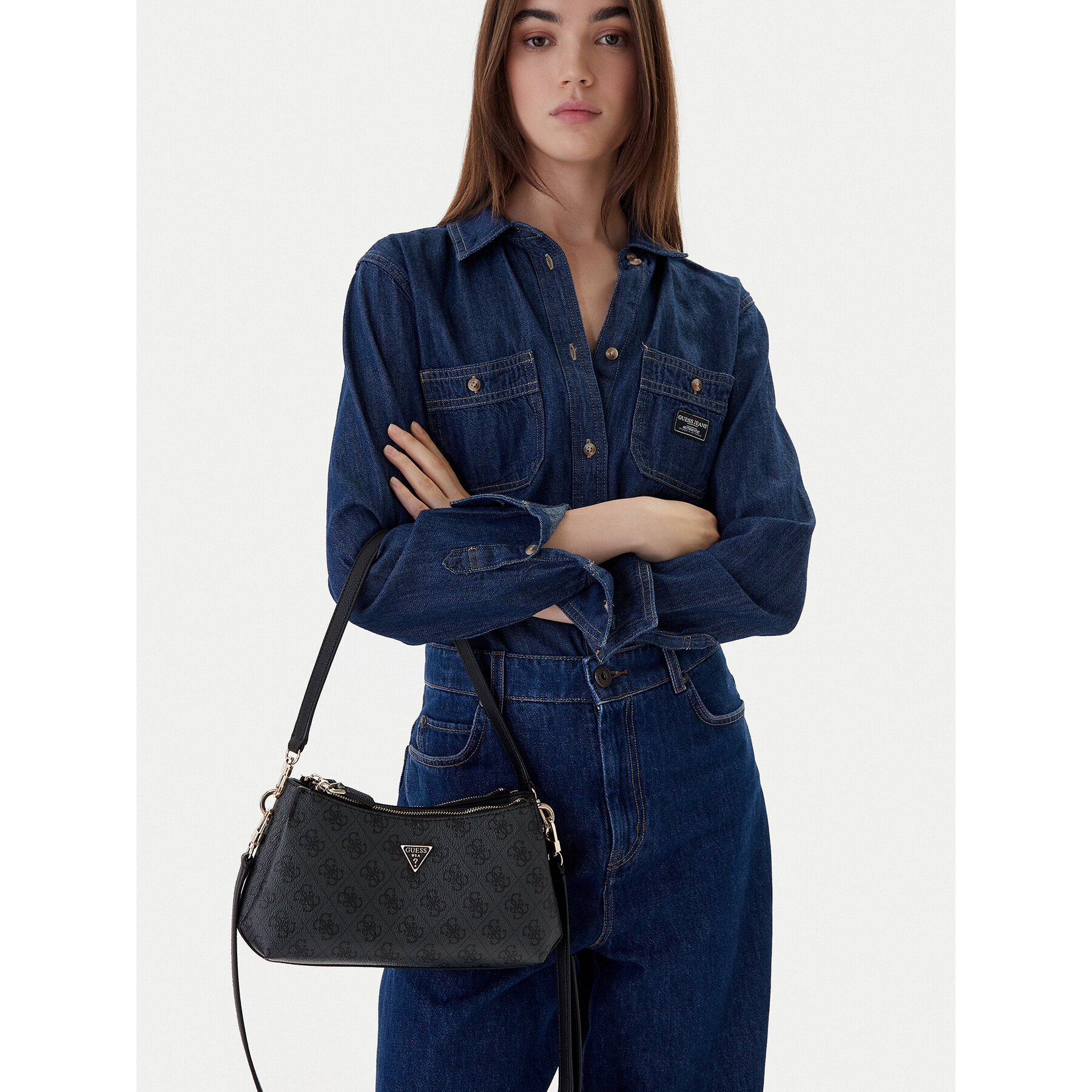 Geantă Guess Noelle II Mini HWBG96 72730 Gri