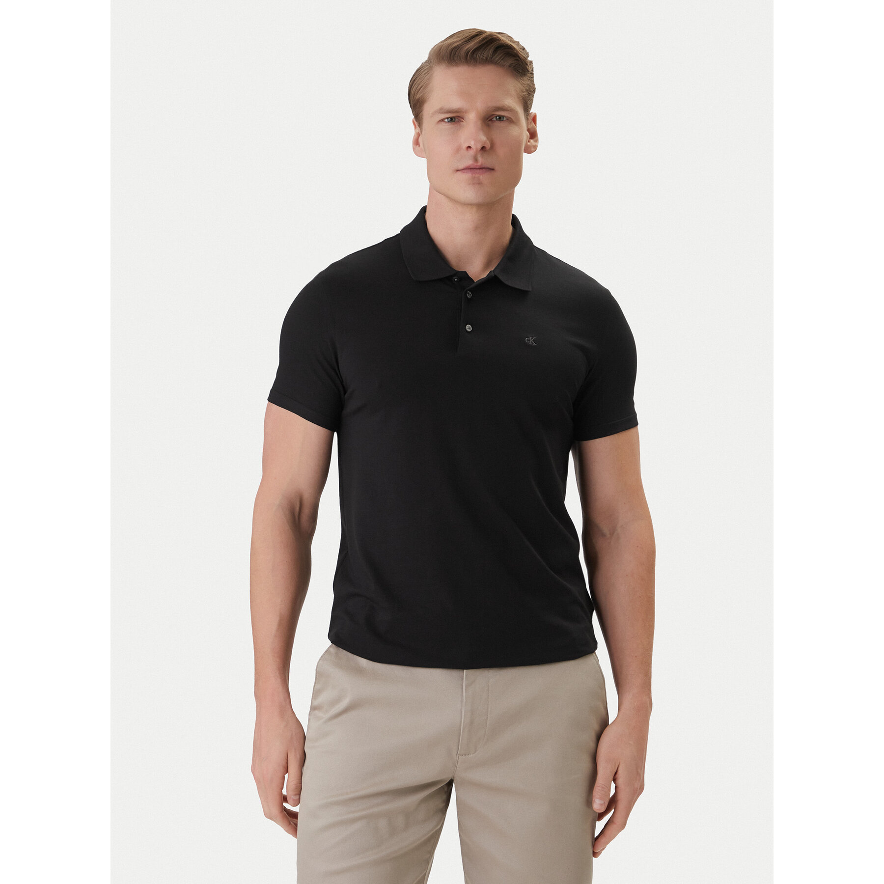 Calvin Klein Poloshirt LV04LF200G Schwarz Slim Fit