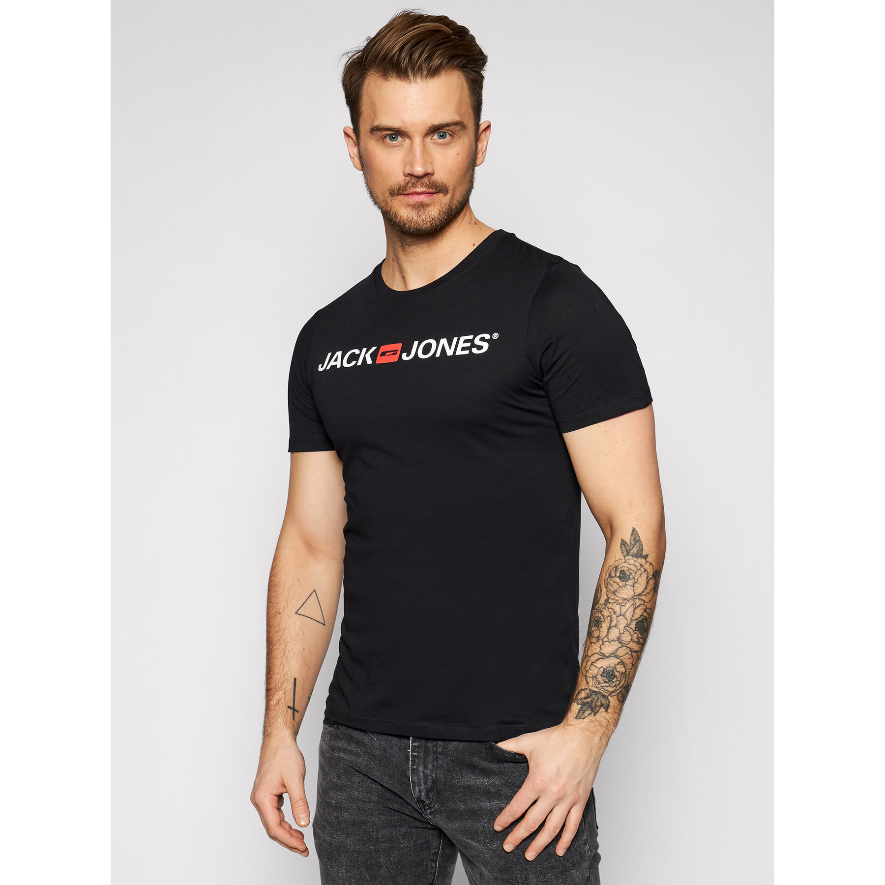 Jack & Jones T-Shirt Jjecorp Logo 12137126 Μαύρο Slim Fit