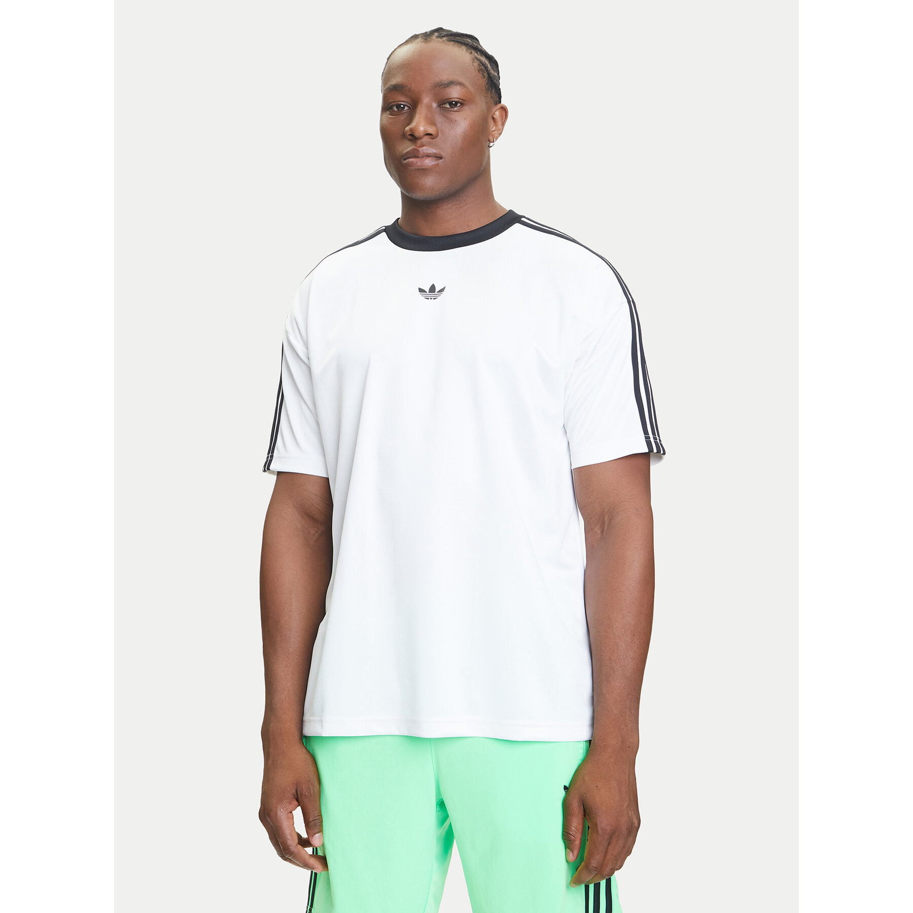 adidas Póló adicolor Jacquard JW5877 Fehér Loose Fit
