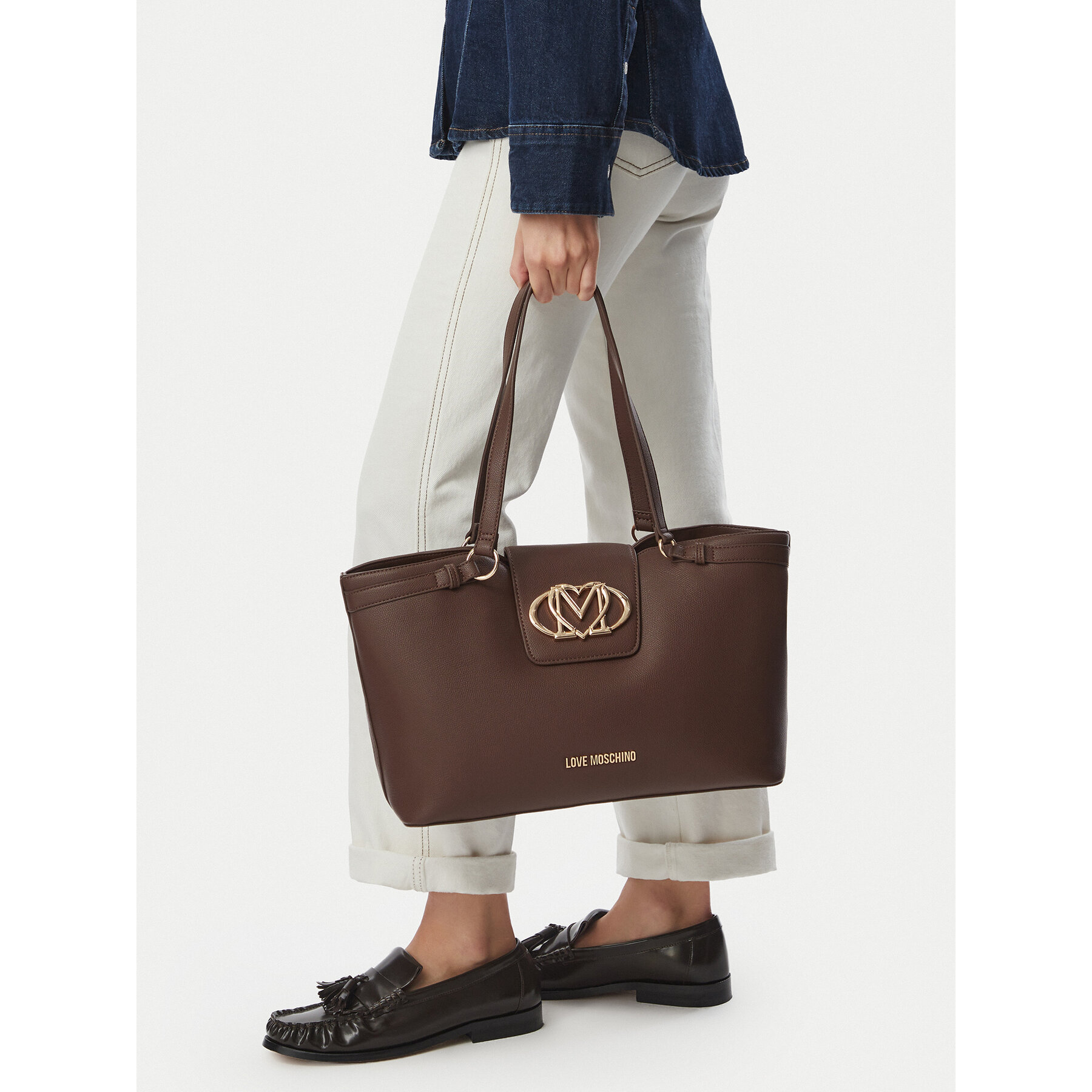 Geantă LOVE MOSCHINO JC4206PP0PKB0313 Maro închis