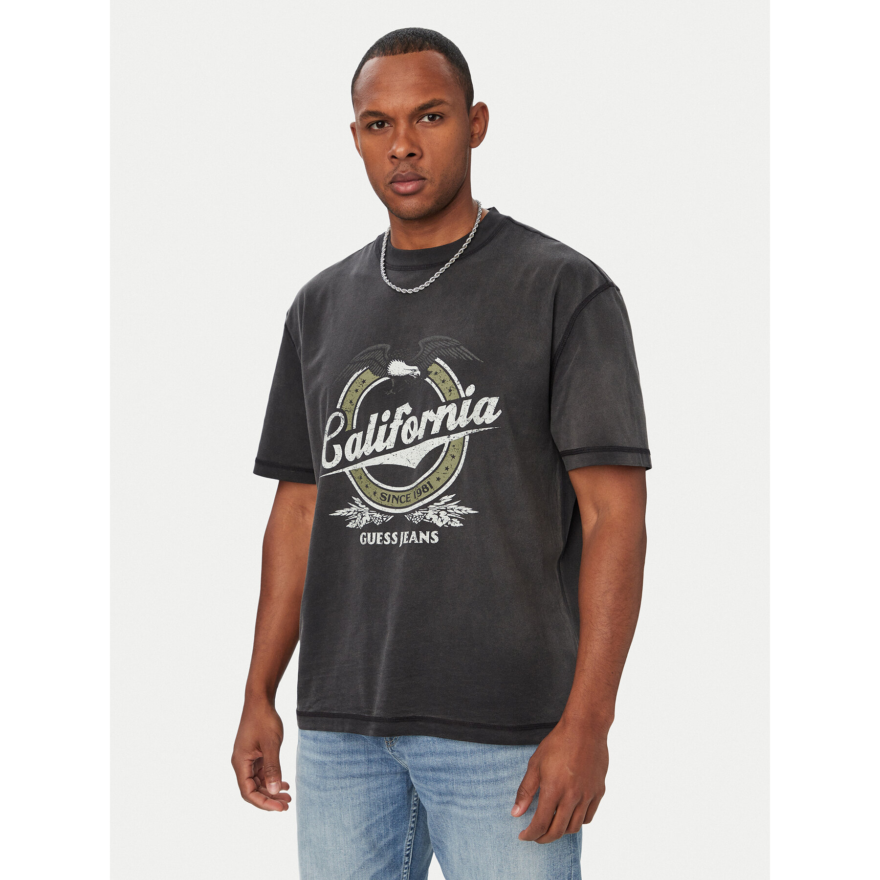 Guess Jeans T-shirt M6YI14 K3945 Crna Regular Fit