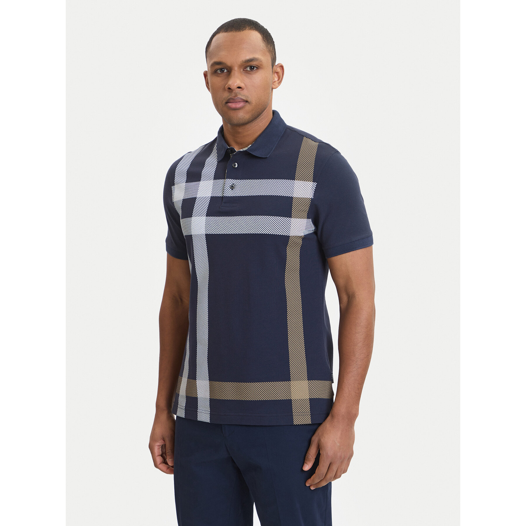 Barbour Polo majica Blaine MML1117NY94 Mornarsko modra Regular Fit