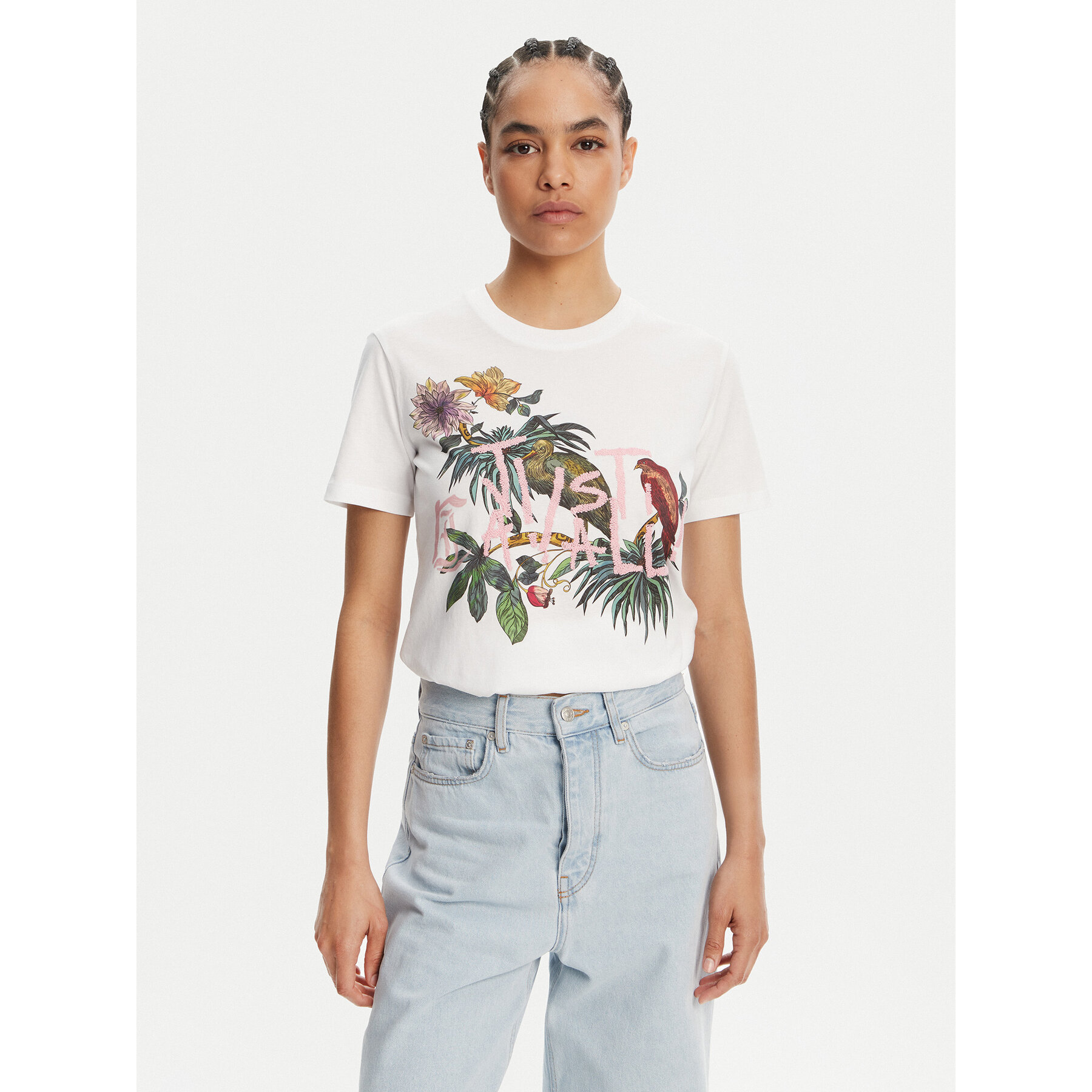 Just Cavalli Póló 78PAHA01 Fehér Regular Fit