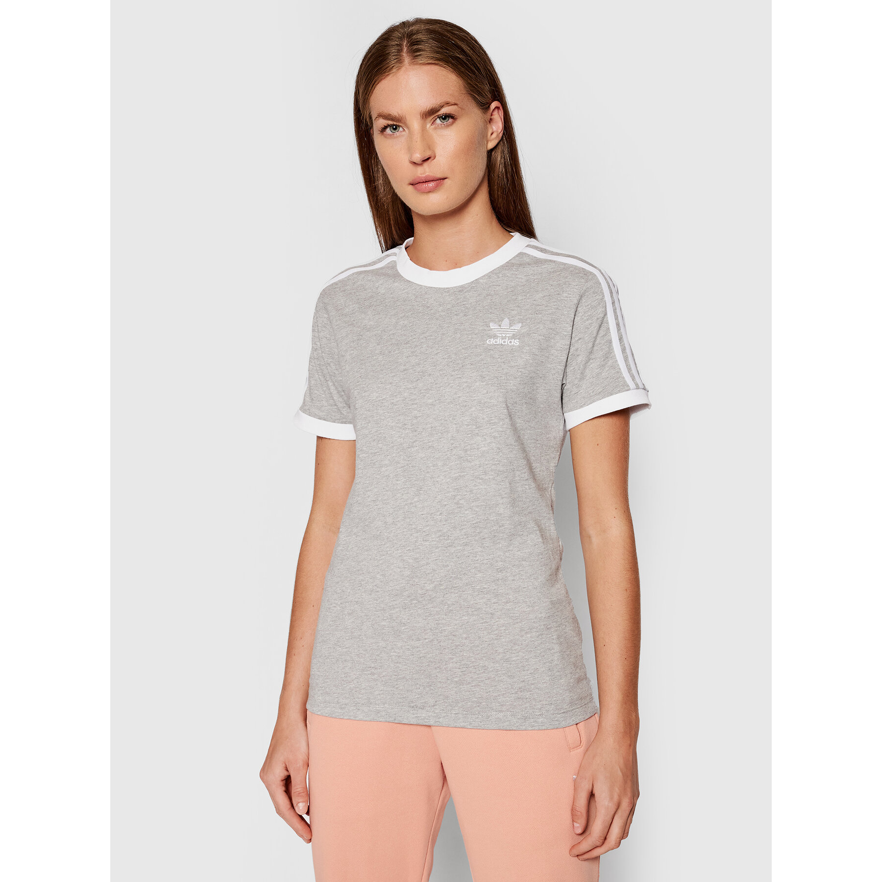 adidas T-Shirt adicolor Classics 3-Stripes H33576 Γκρι Standard Fit