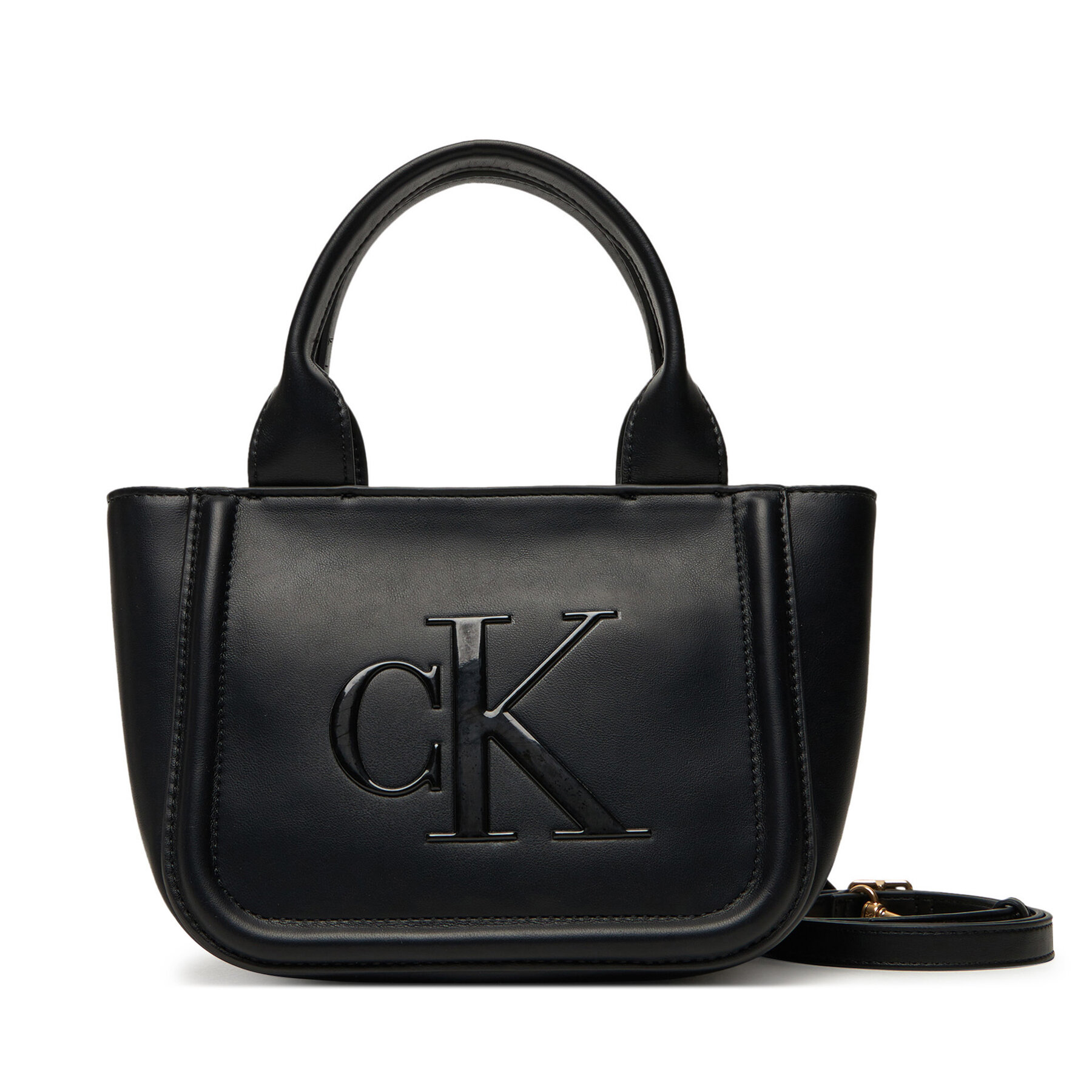 Geantă Calvin Klein Bold Ck Small Tote With Strap LV04F3219G Negru