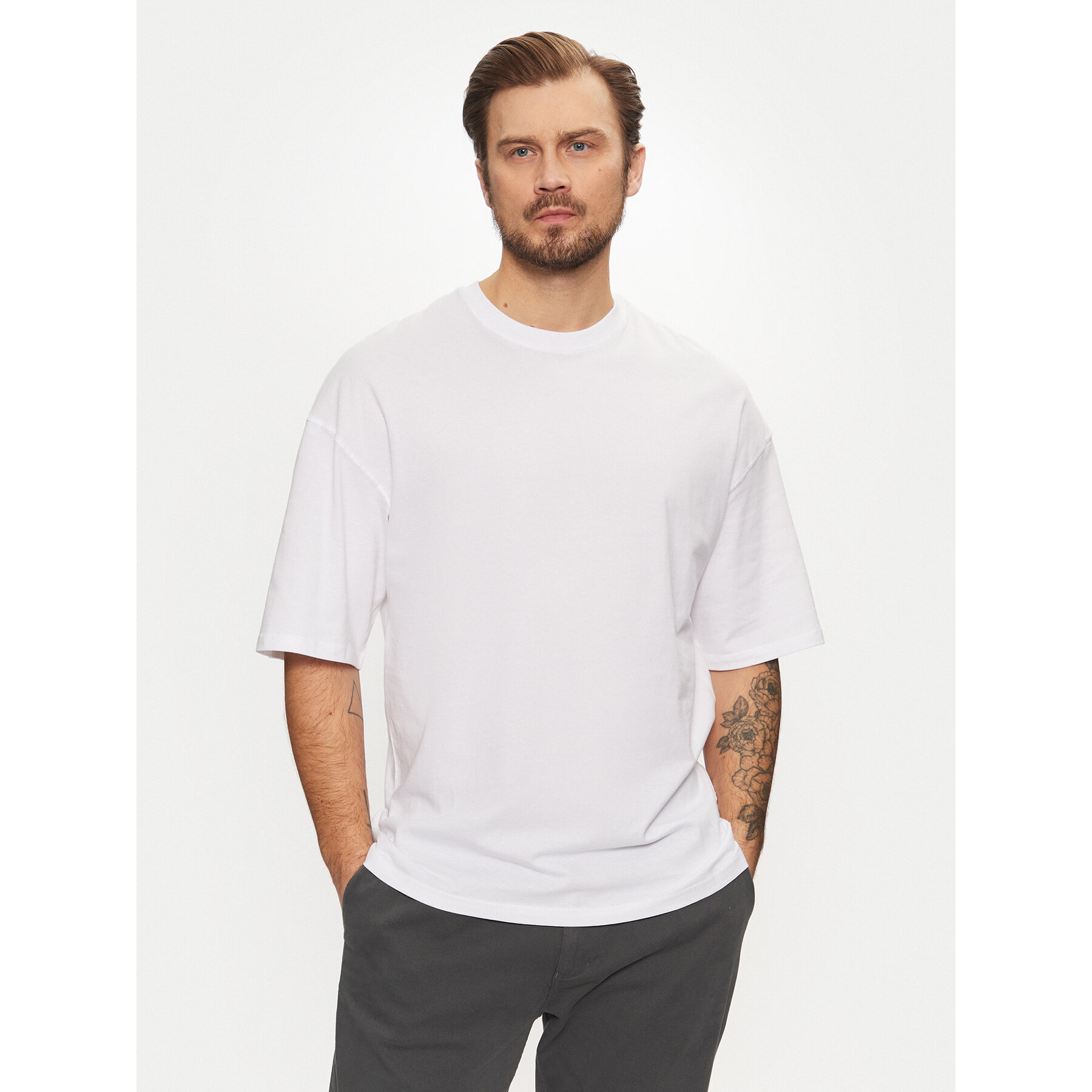 Jack & Jones T-Shirt Charge 12259975 Λευκό Oversize