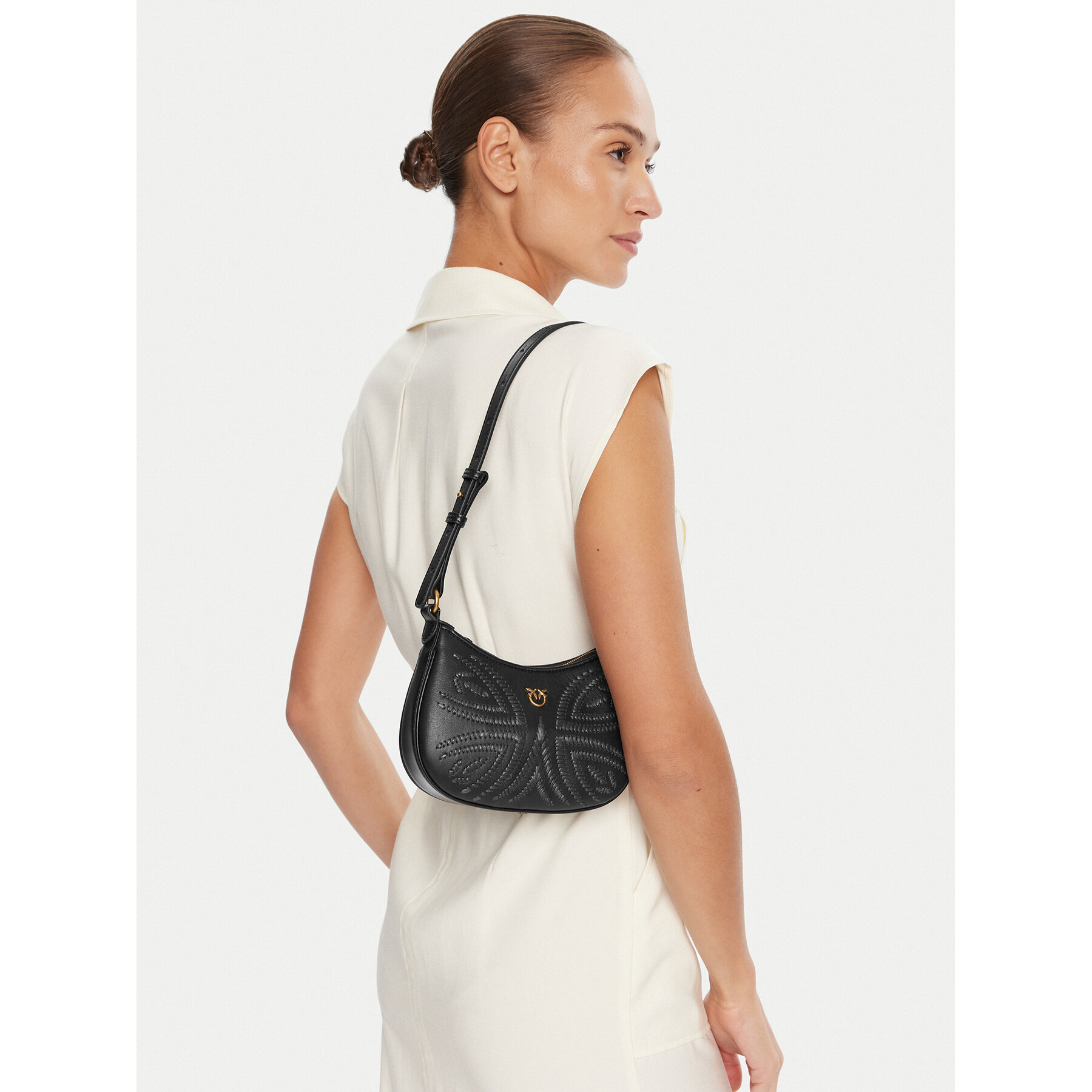 Geantă PINKO Half Moon Baby PE 25 PLTT 103538 A2C3 Negru