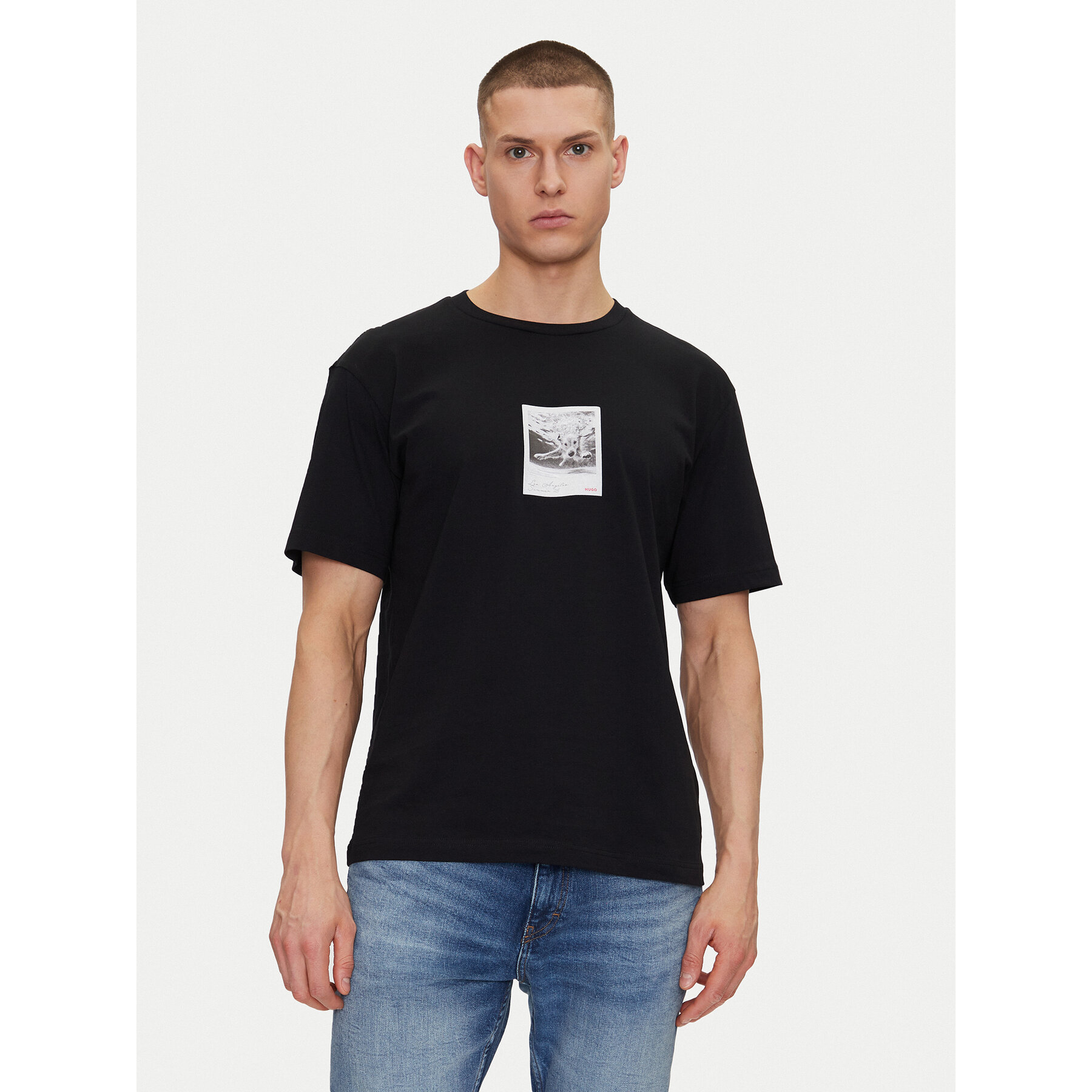 HUGO T-Shirt Darthy 50537535 Μαύρο Relaxed Fit