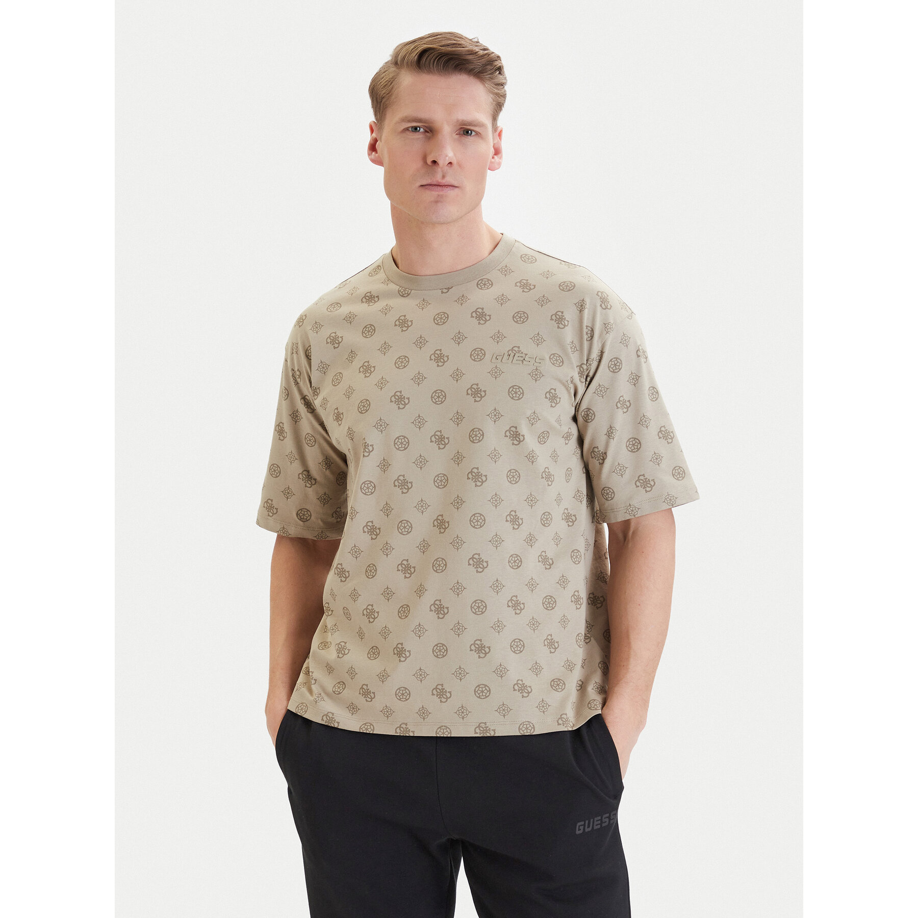 Guess T-Shirt Z6GI07 K2852 Μπεζ Relaxed Fit