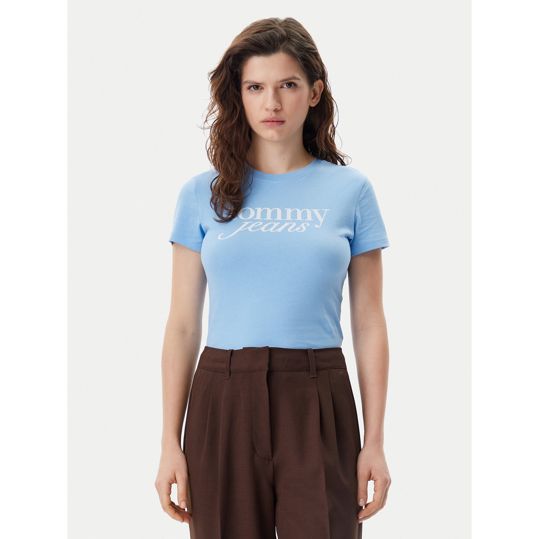 Tommy Jeans T-Shirt Essential DW0DW19447 Γαλάζιο Slim Fit