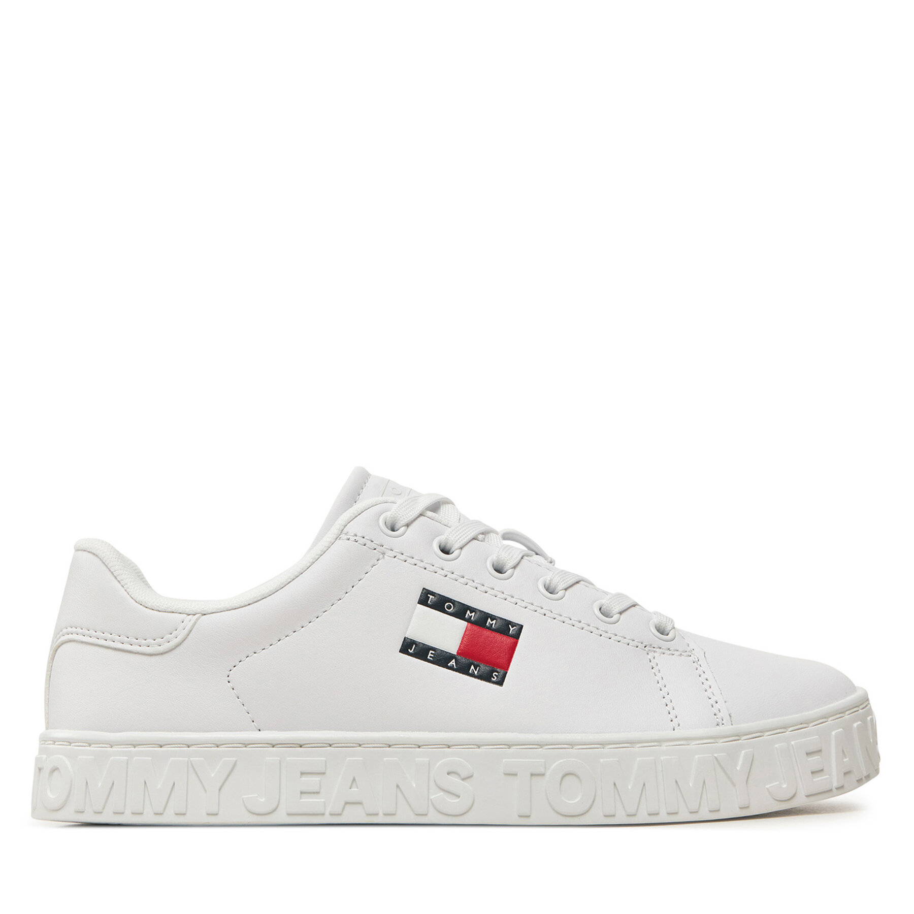 Sneakersy Tommy Jeans Tjw Logo Outsole Sneaker Ess EN0EN02703 Biela