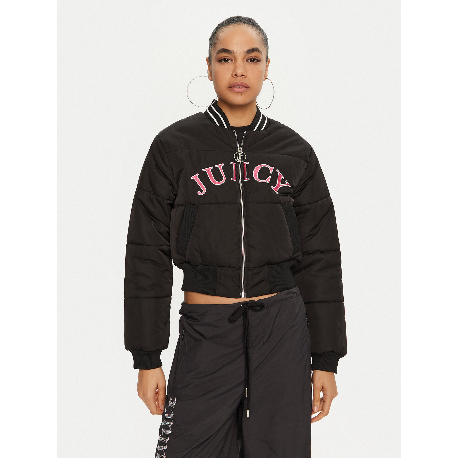 Juicy Couture Bomberjacke Kelsey JCOIJ224557 Schwarz Regular Fit