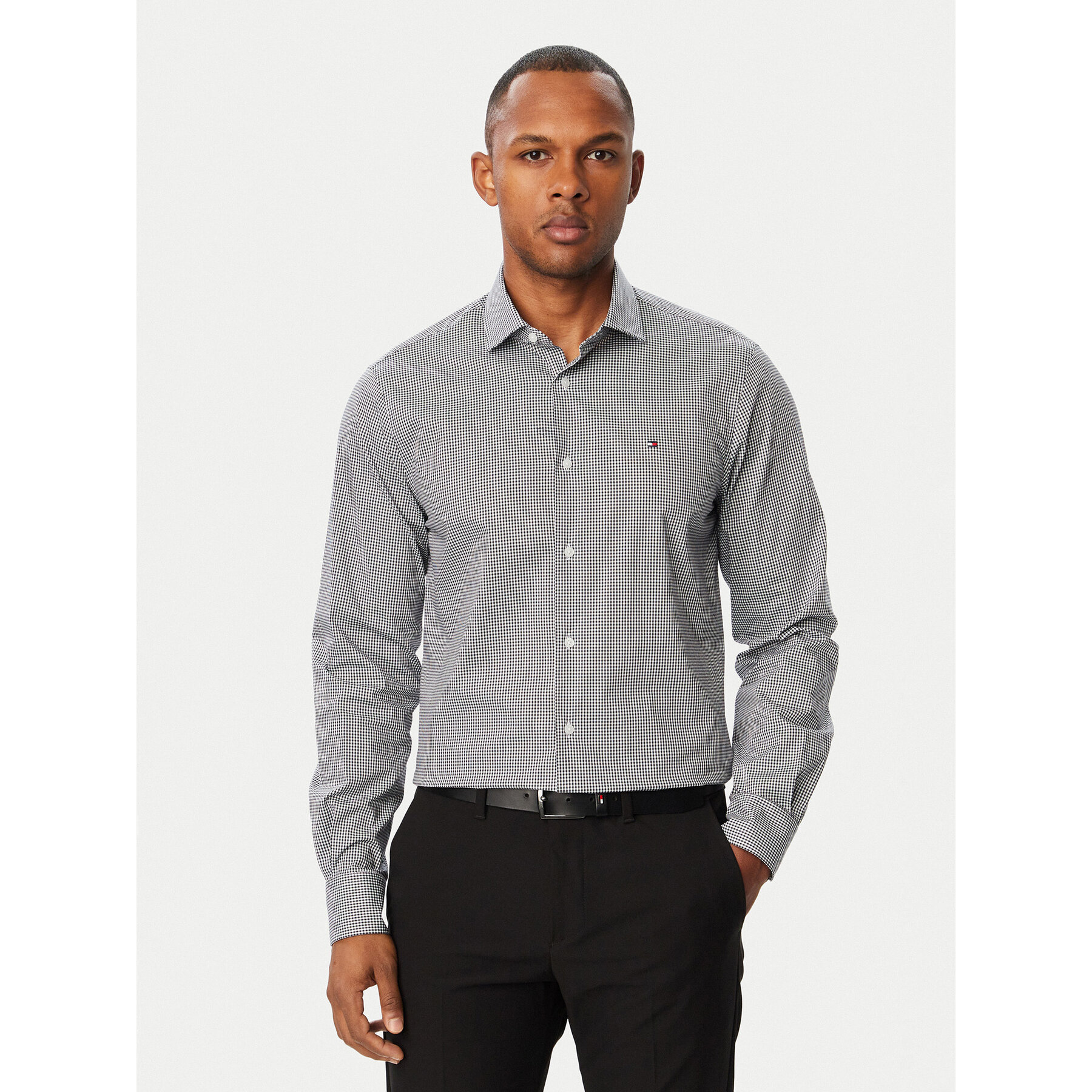 Tommy Hilfiger Hemd Gingham MW0MW42931 Dunkelblau Slim Fit