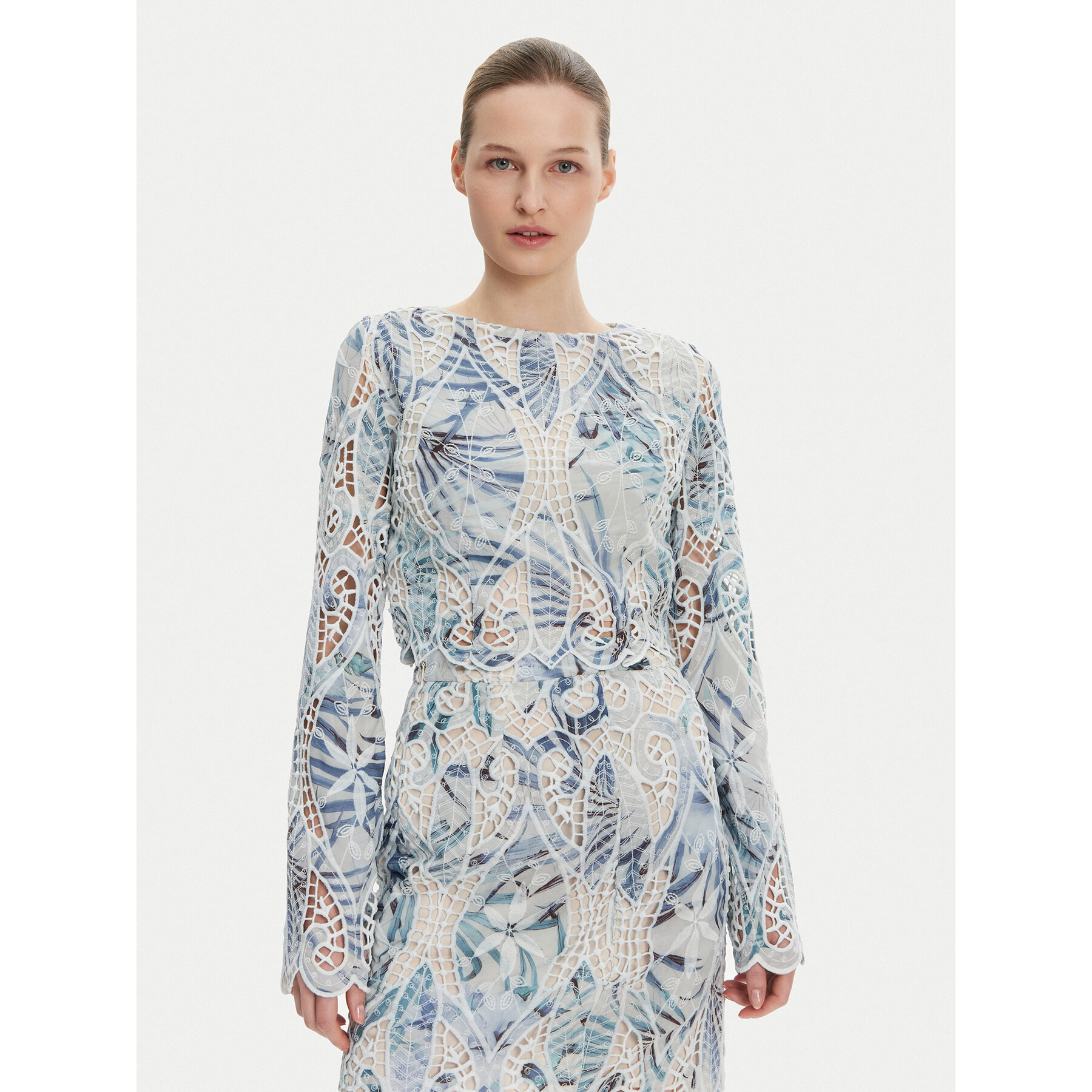 Guess Bluse W5GH0T WHAD2 Blau Regular Fit