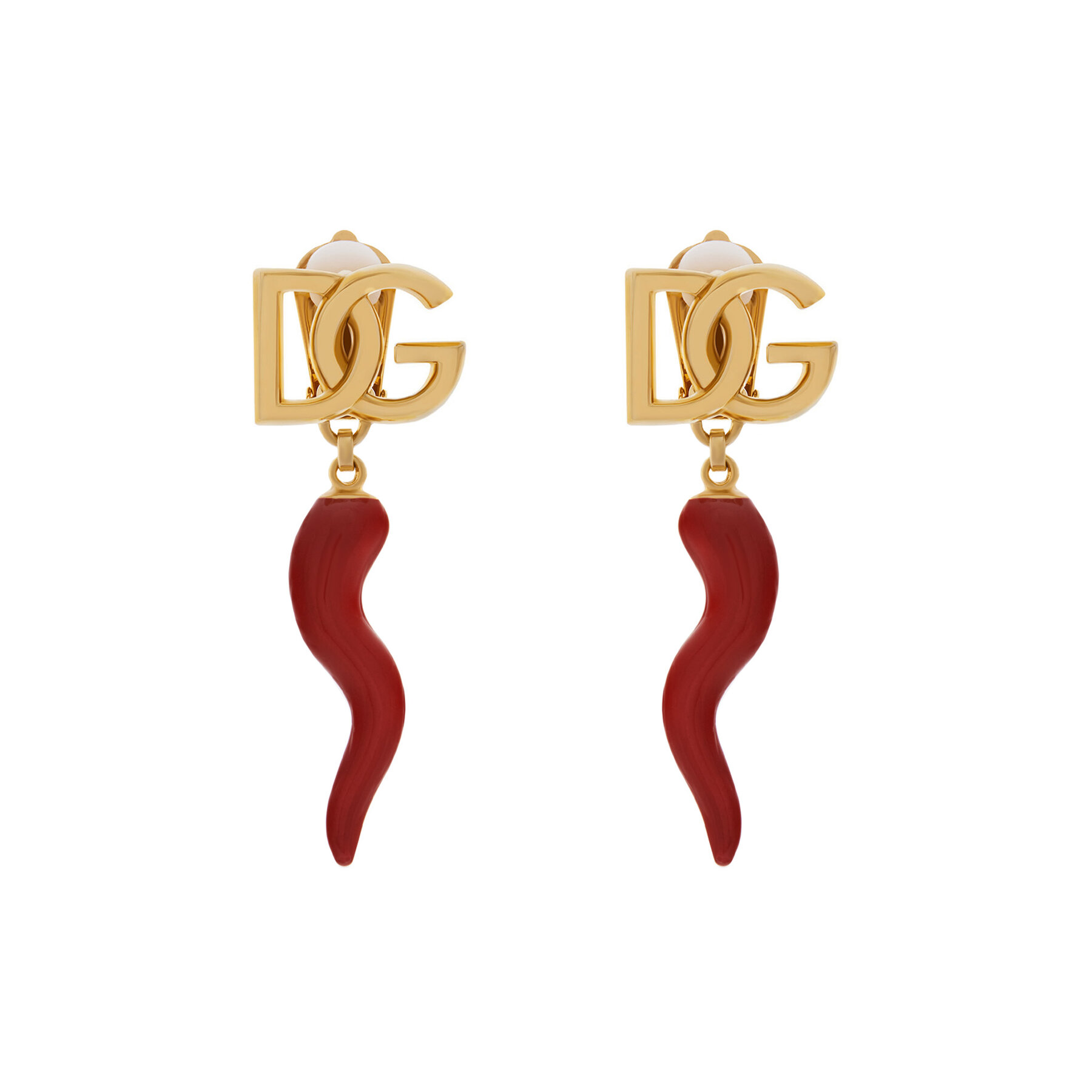 Orecchini a clip Dolce&Gabbana WEQ6C4 W1111 Rosso, Taglia 00, taglia : 00