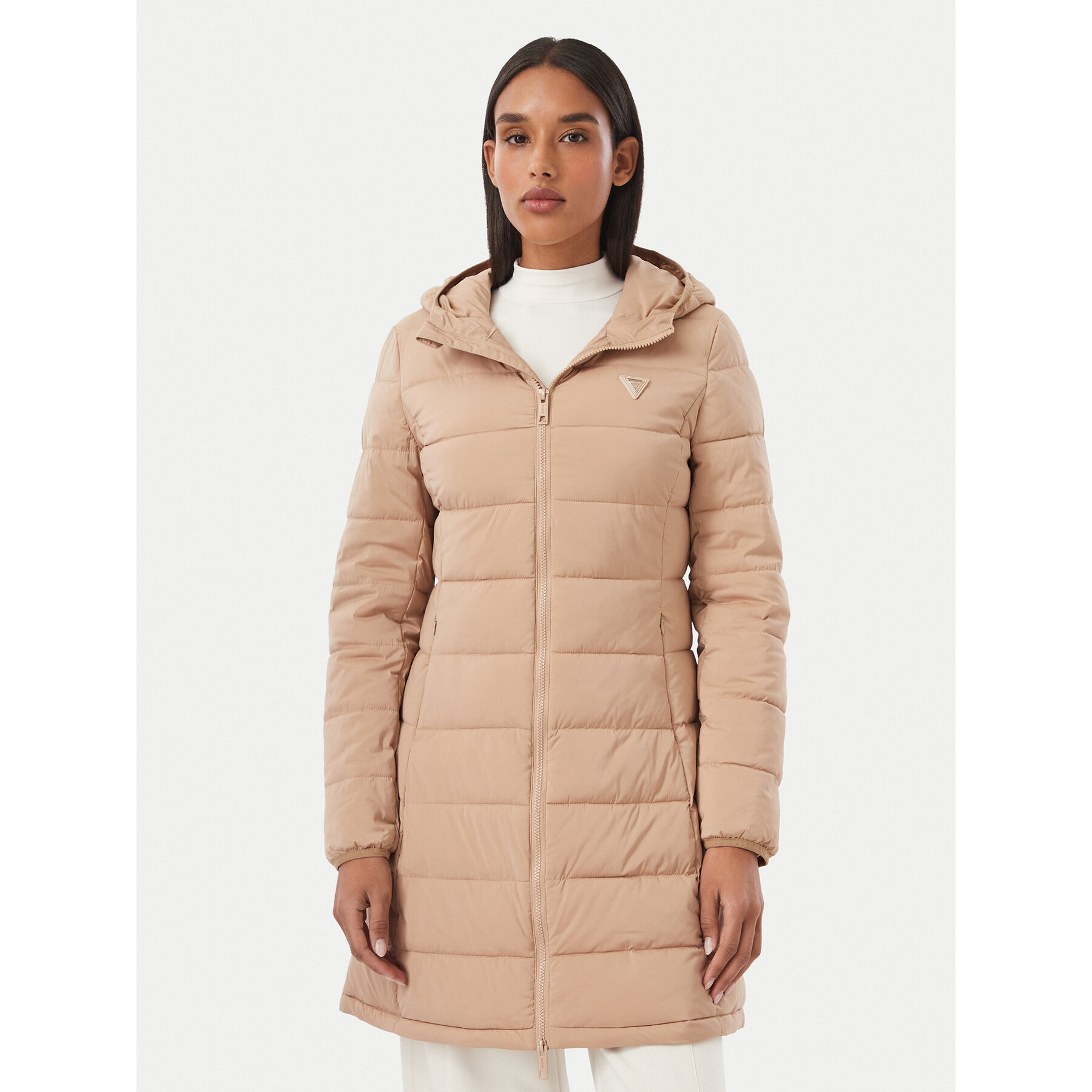 Guess Winterjacke V4YL05 WF3X0 Dunkelbeige Regular Fit