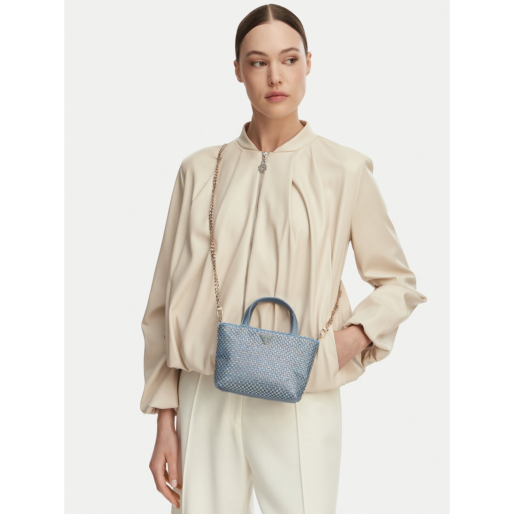 Torebka Guess, Niebieski jasny Tasmin Mini HWRG99 31750