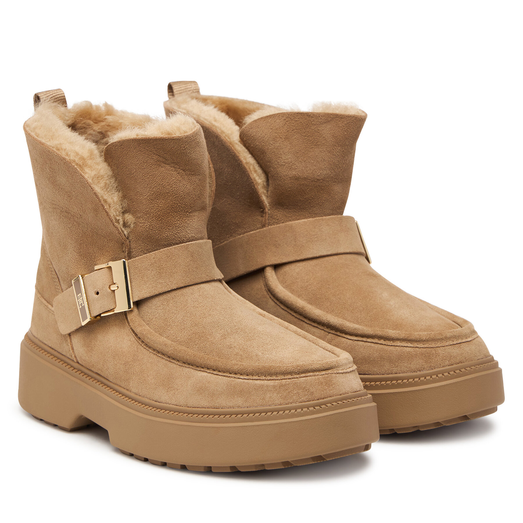 Апрески Tommy Hilfiger Th Buckle Shearling Snow Boot FW0FW09687 Бежов