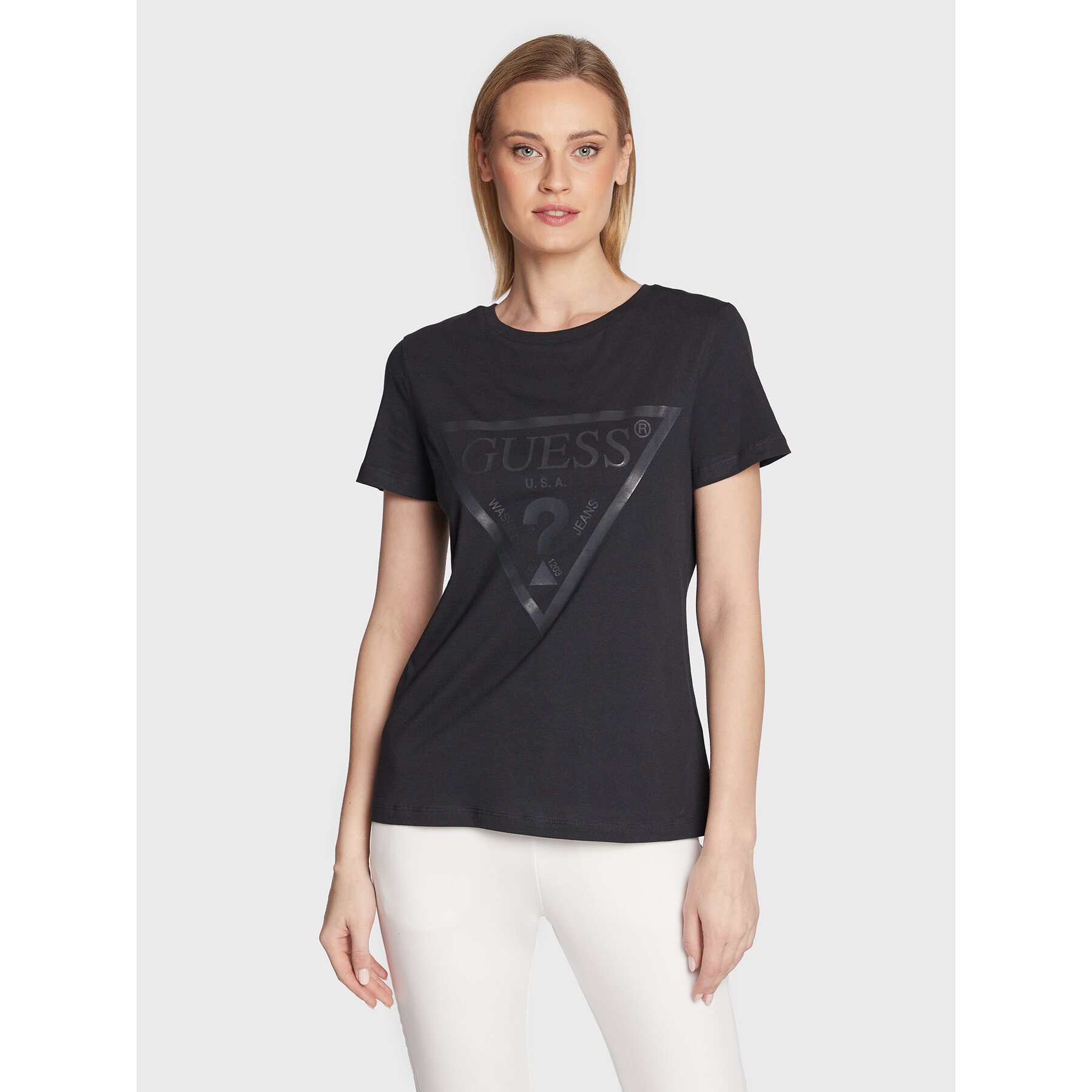 Guess Póló Adele V2YI07 K8HM0 Fekete Regular Fit