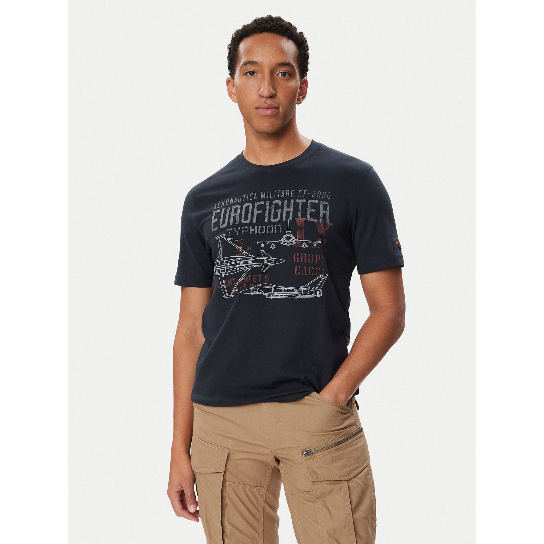 Aeronautica Militare T-Shirt 262TS2585UJ00750 Dunkelblau Regular Fit