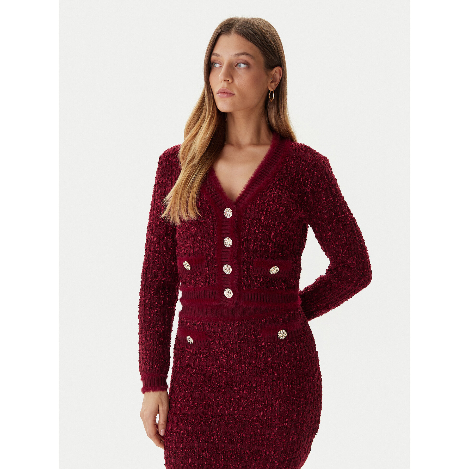 Guess Strickjacke W5BR0E Z4090 Rot Slim Fit