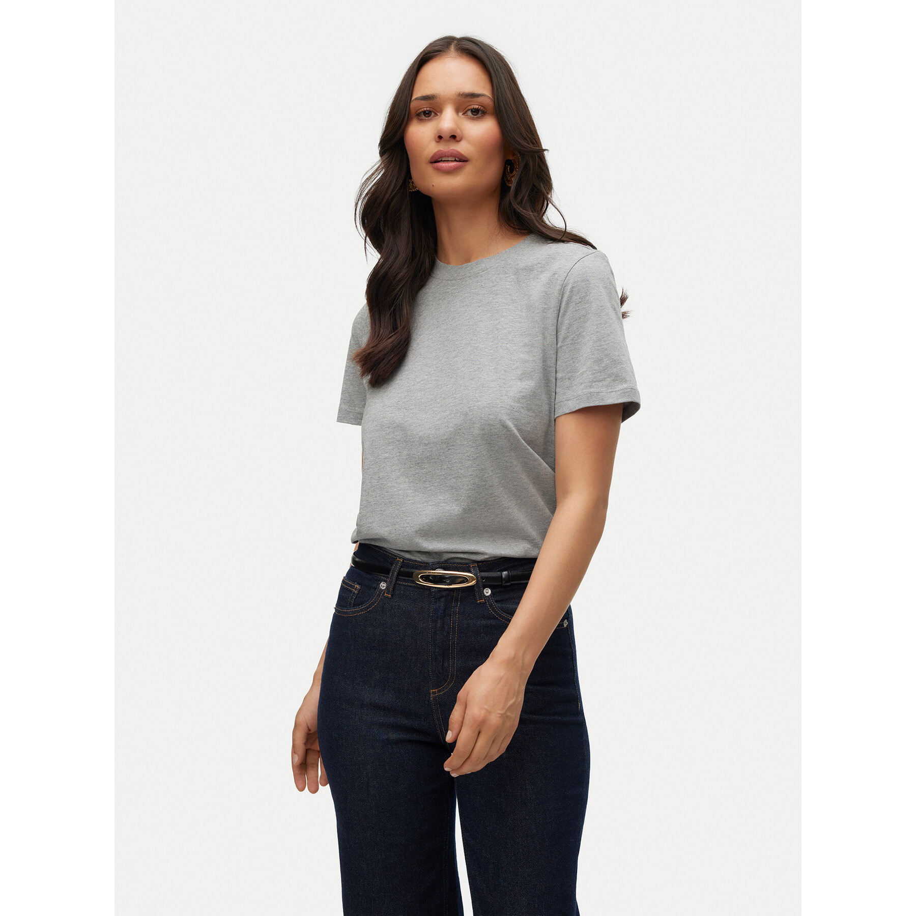 Vero Moda T-Shirt Paulina 10316991 Γκρι Regular Fit