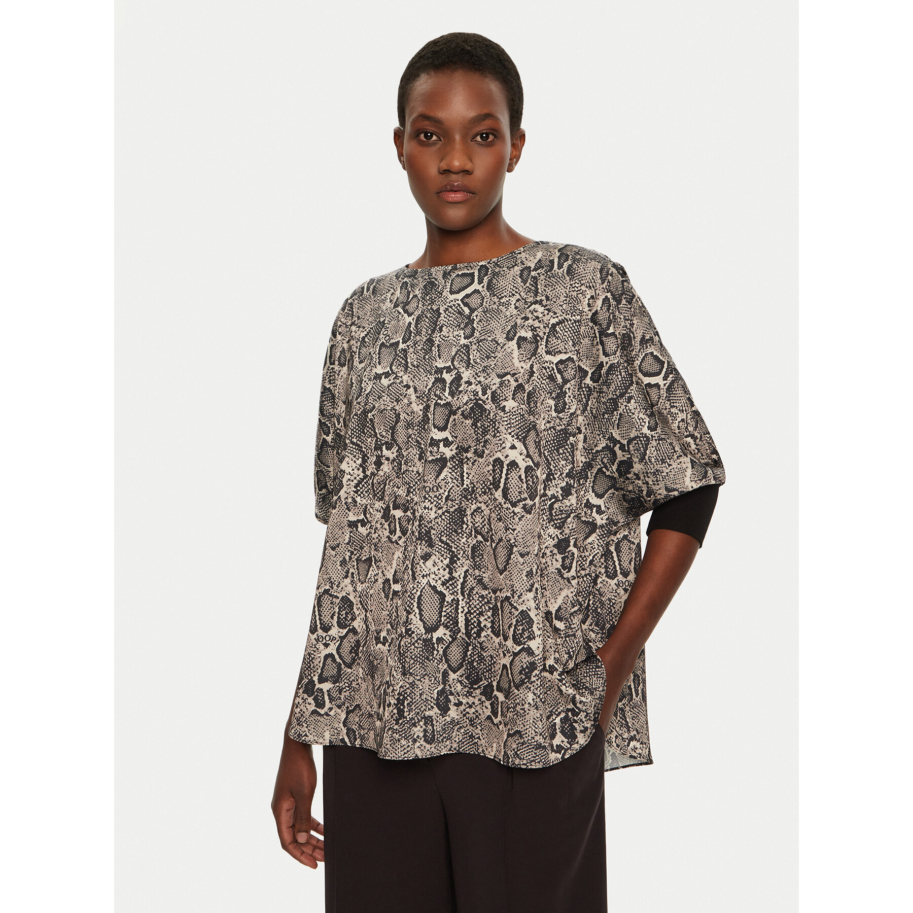 JOOP! Bluse Bine 10018881 30044813 Grau Regular Fit