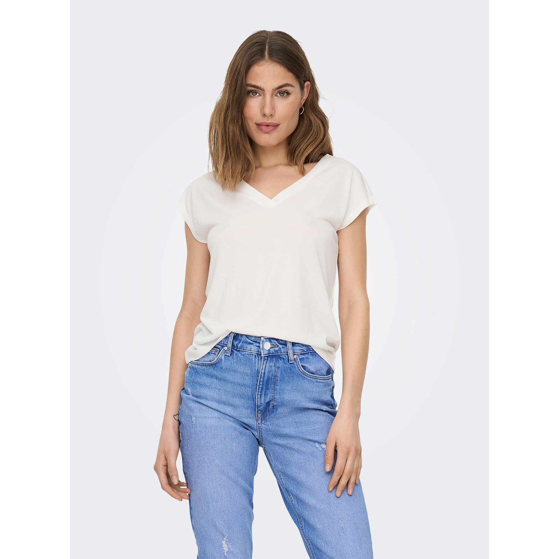 ONLY T-shirt Free 15287041 Bianco Regular Fit