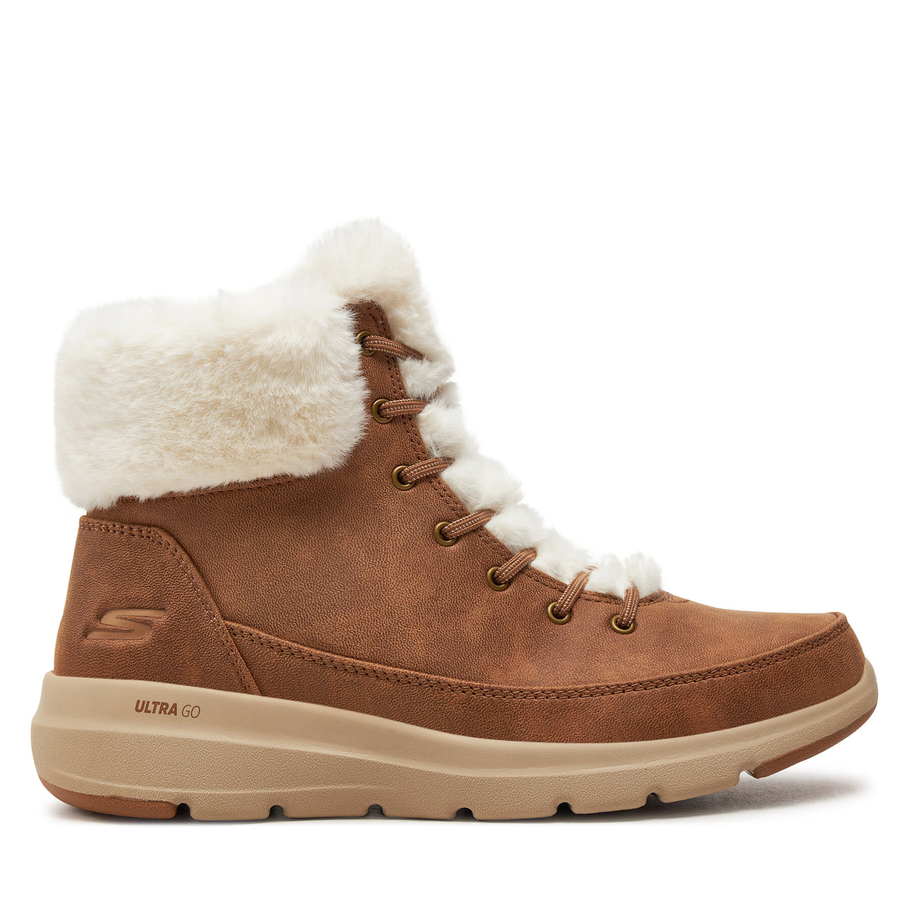 Šnurovacia obuv Skechers Glacial Ultra - Wonderland 144202 Hnedá