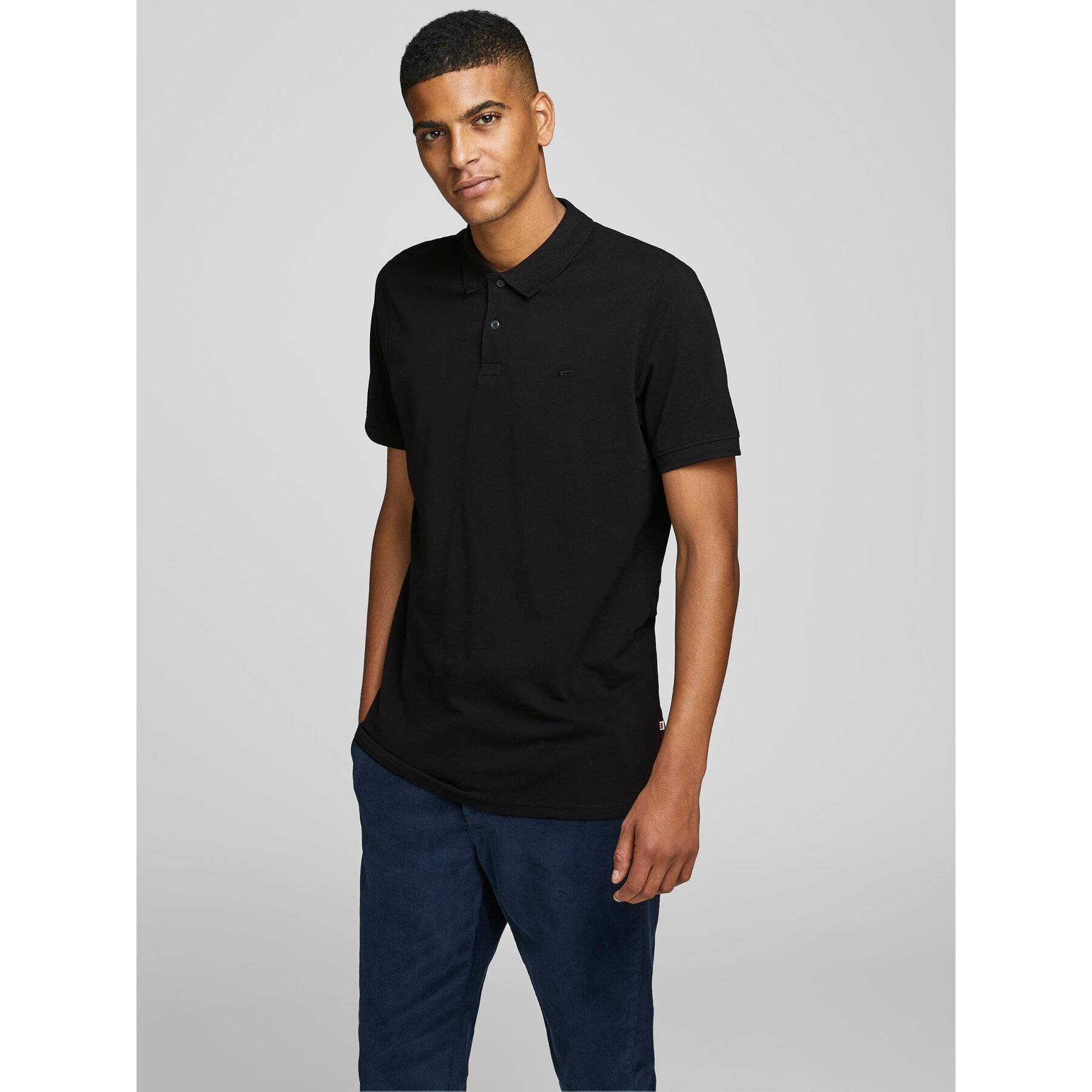 Jack & Jones Pólóing Basic 12136516 Fekete Slim Fit