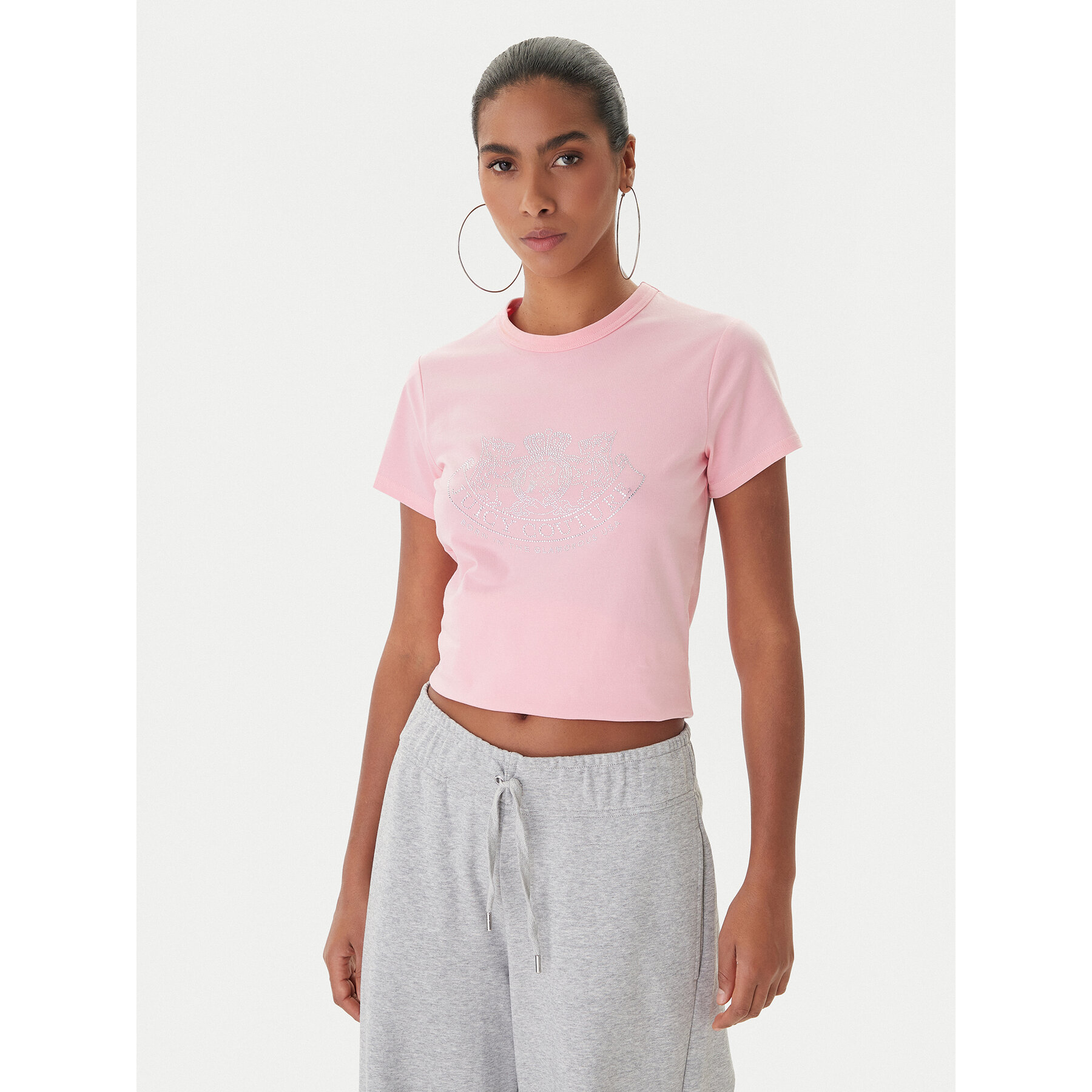 Juicy Couture T-Shirt JCGTK225015 Rosa Slim Fit