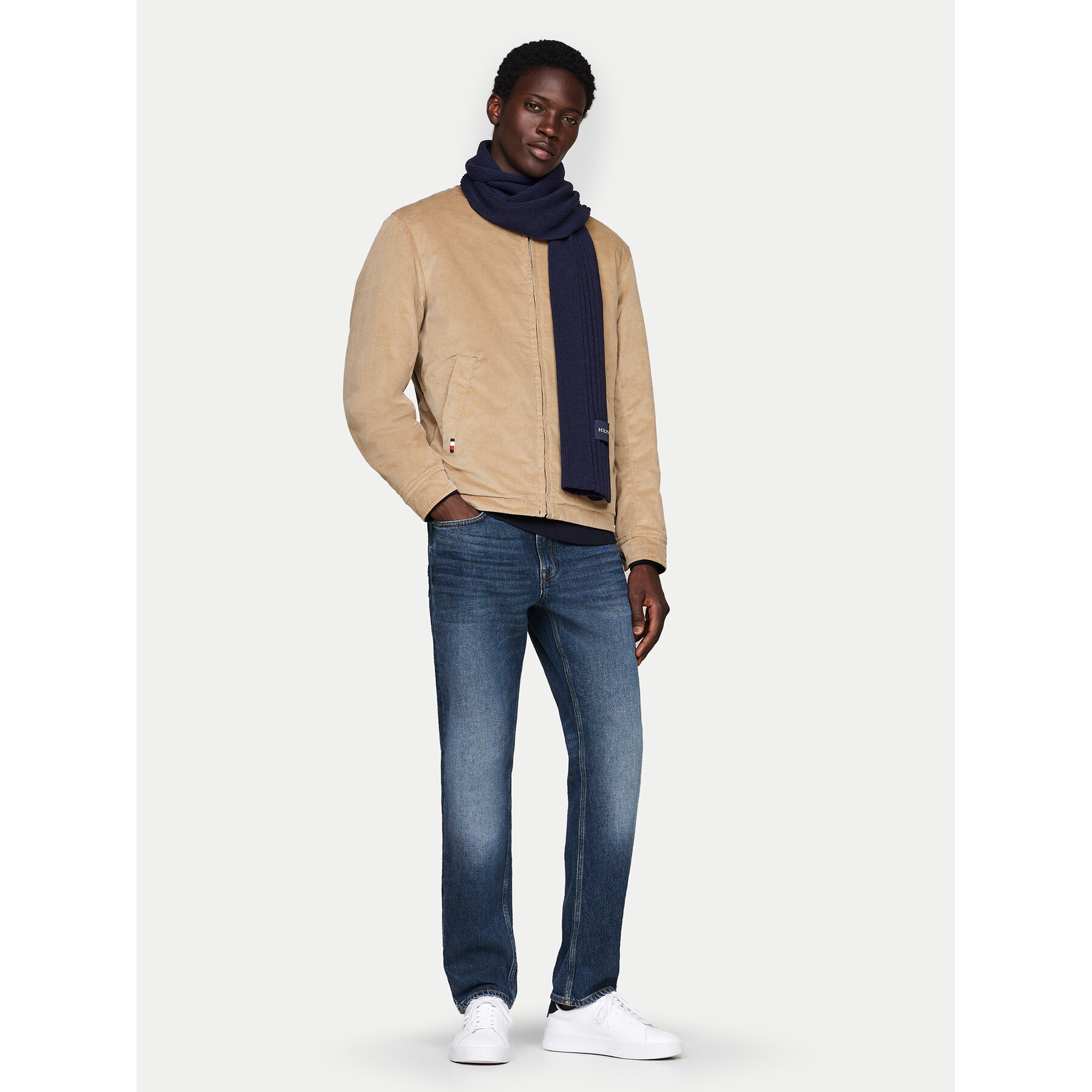 Męski Szalik Tommy Hilfiger Granatowy Monotype AM0AM12837