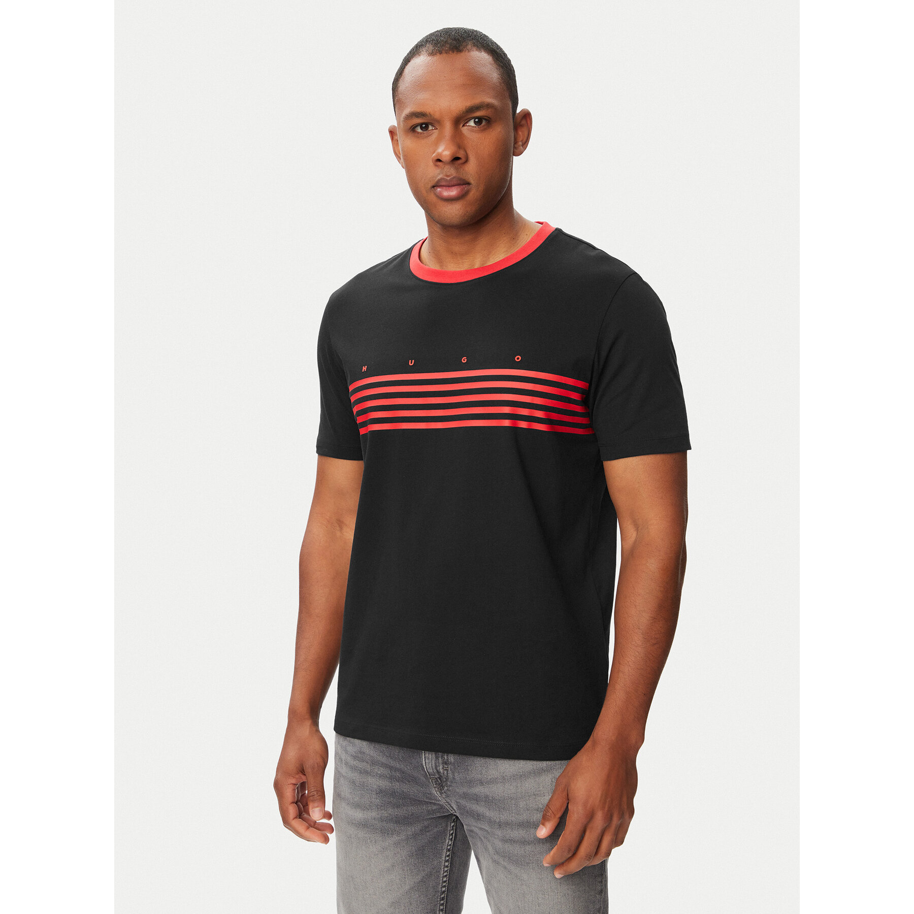 HUGO T-Shirt Dempsy 50563796 Schwarz Regular Fit