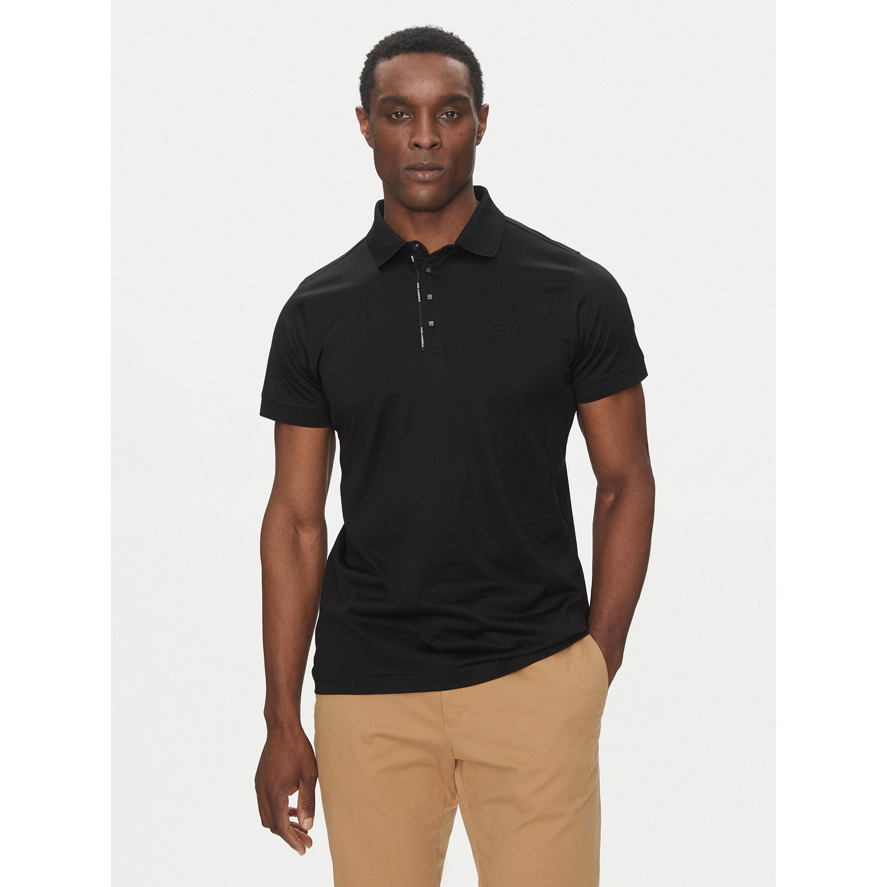 KARL LAGERFELD KARL LAGERFELD Polo 745007 552200 Μαύρο Regular Fit
