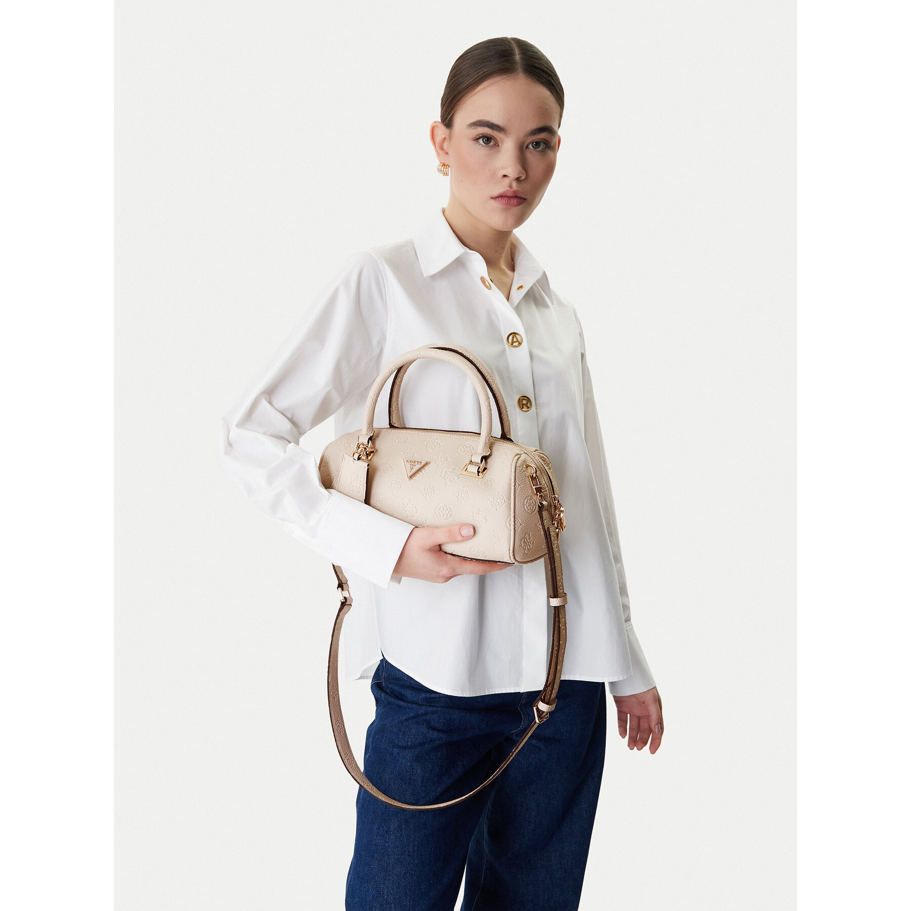 Дамска чанта Guess Cresidia II HWPD98 88080 Кремав