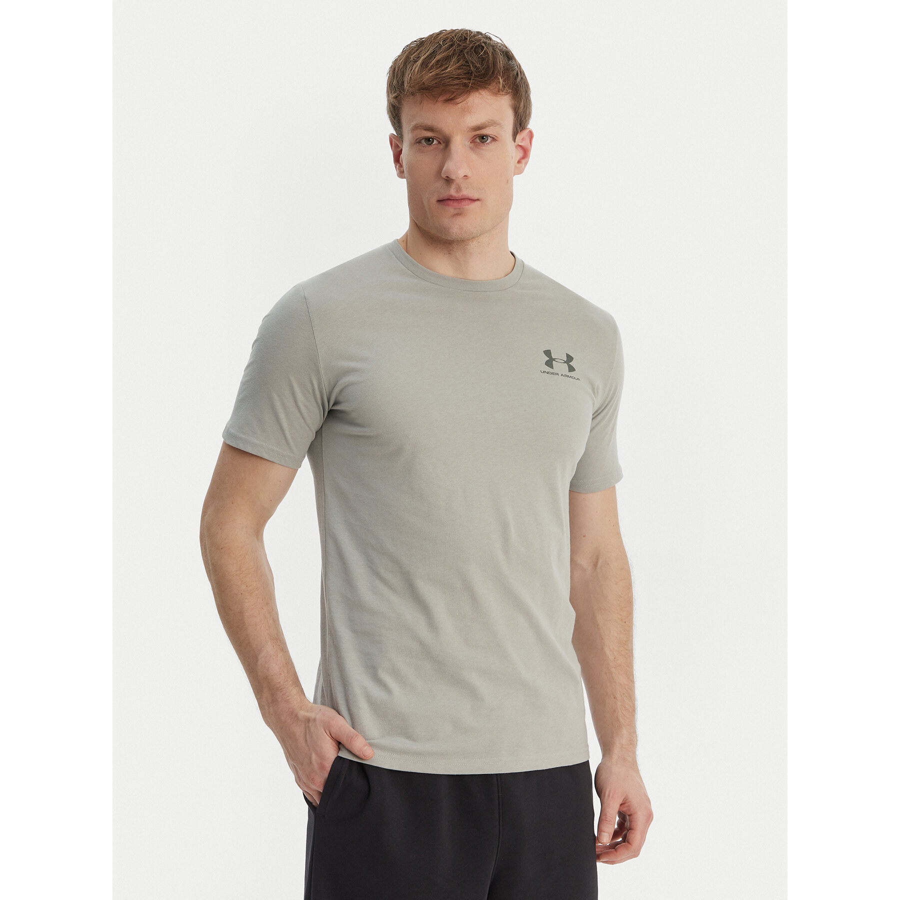 Under Armour Póló Left Chest Logo SS 1326799 Szürke Loose Fit