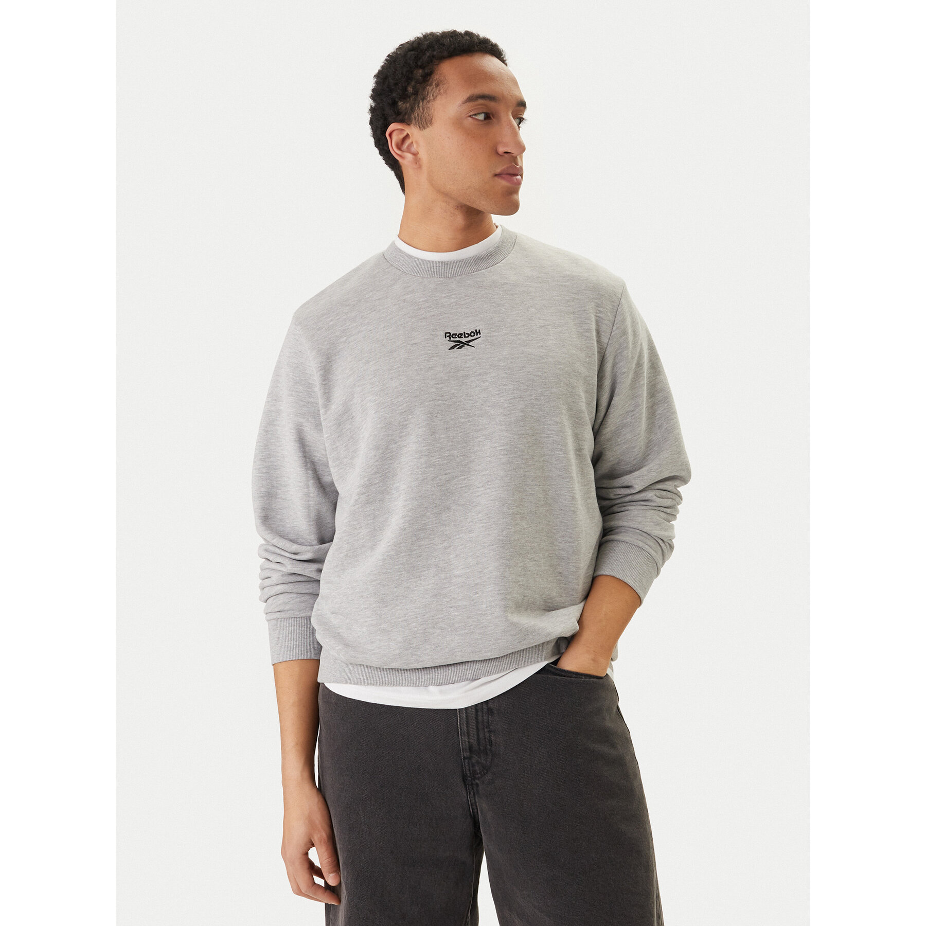 Reebok Majica dugih rukava Arrigan RK25547CCM Siva Regular Fit