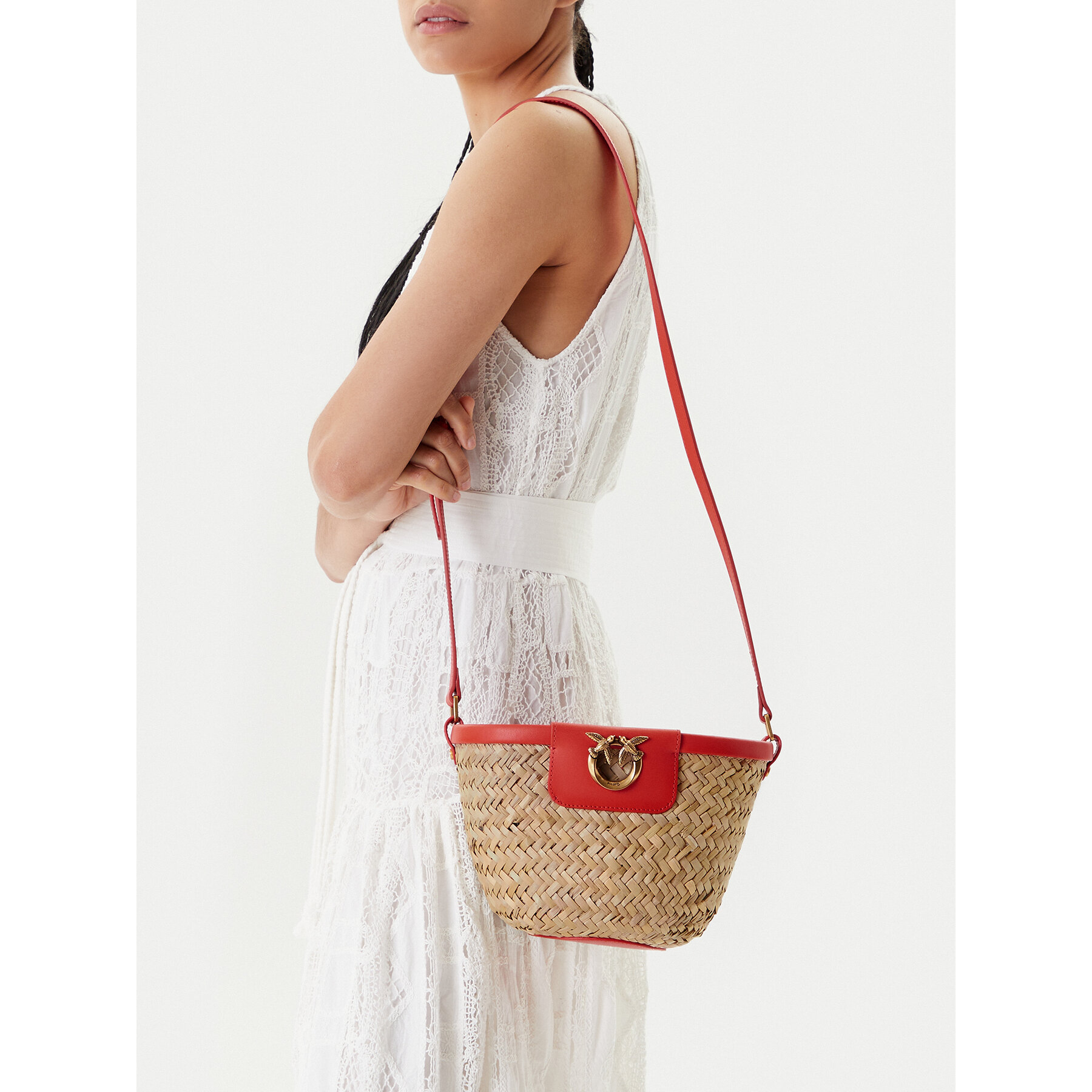 Τσάντα PINKO Love Summer Bucket PE 25 PLTT 103325 A1RL Μπεζ