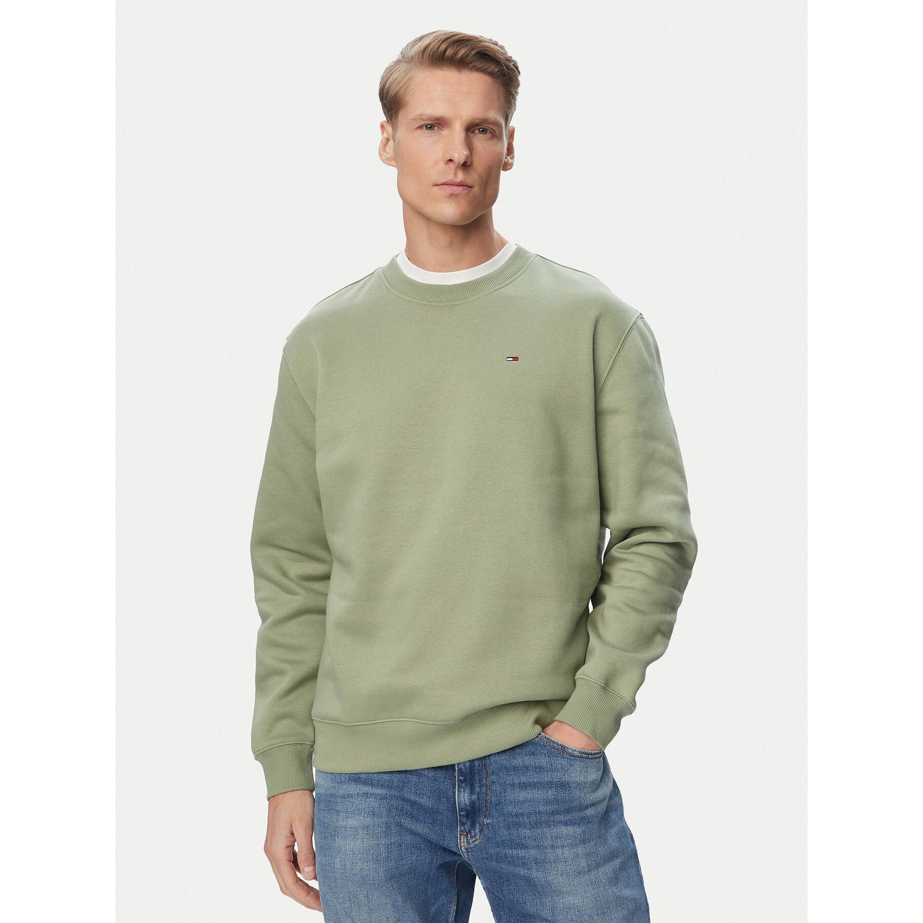 Tommy Jeans Sweatshirt DM0DM20741 Grün Regular Fit