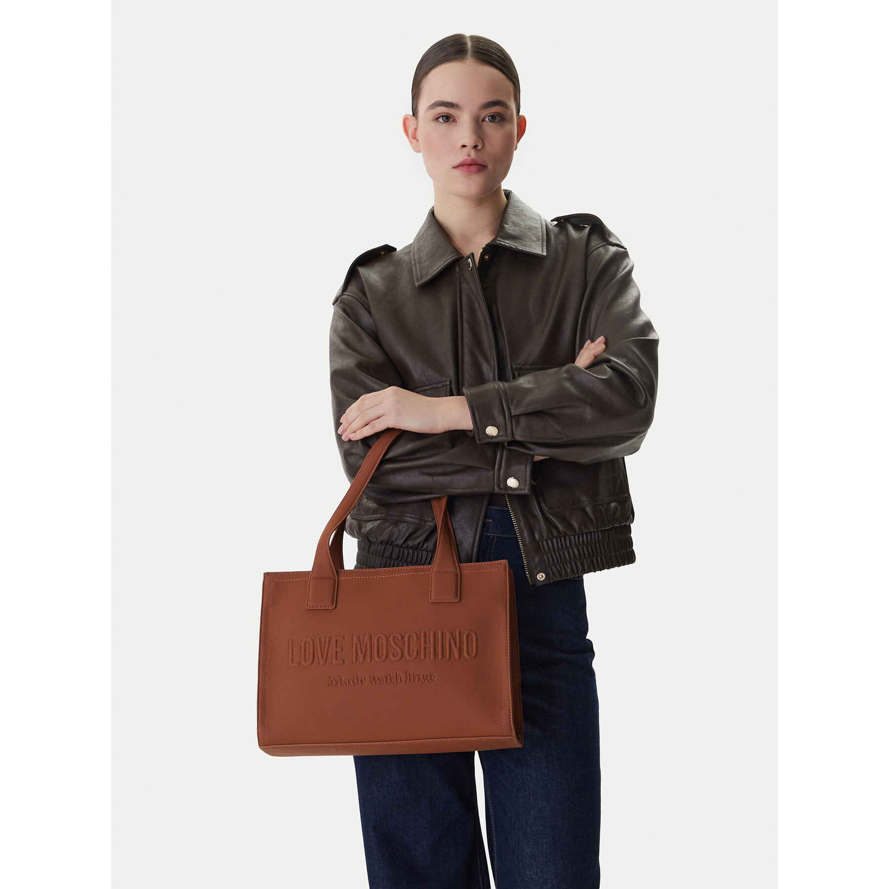 Ročna torba LOVE MOSCHINO JC4045PP1OLE0200 Rjava