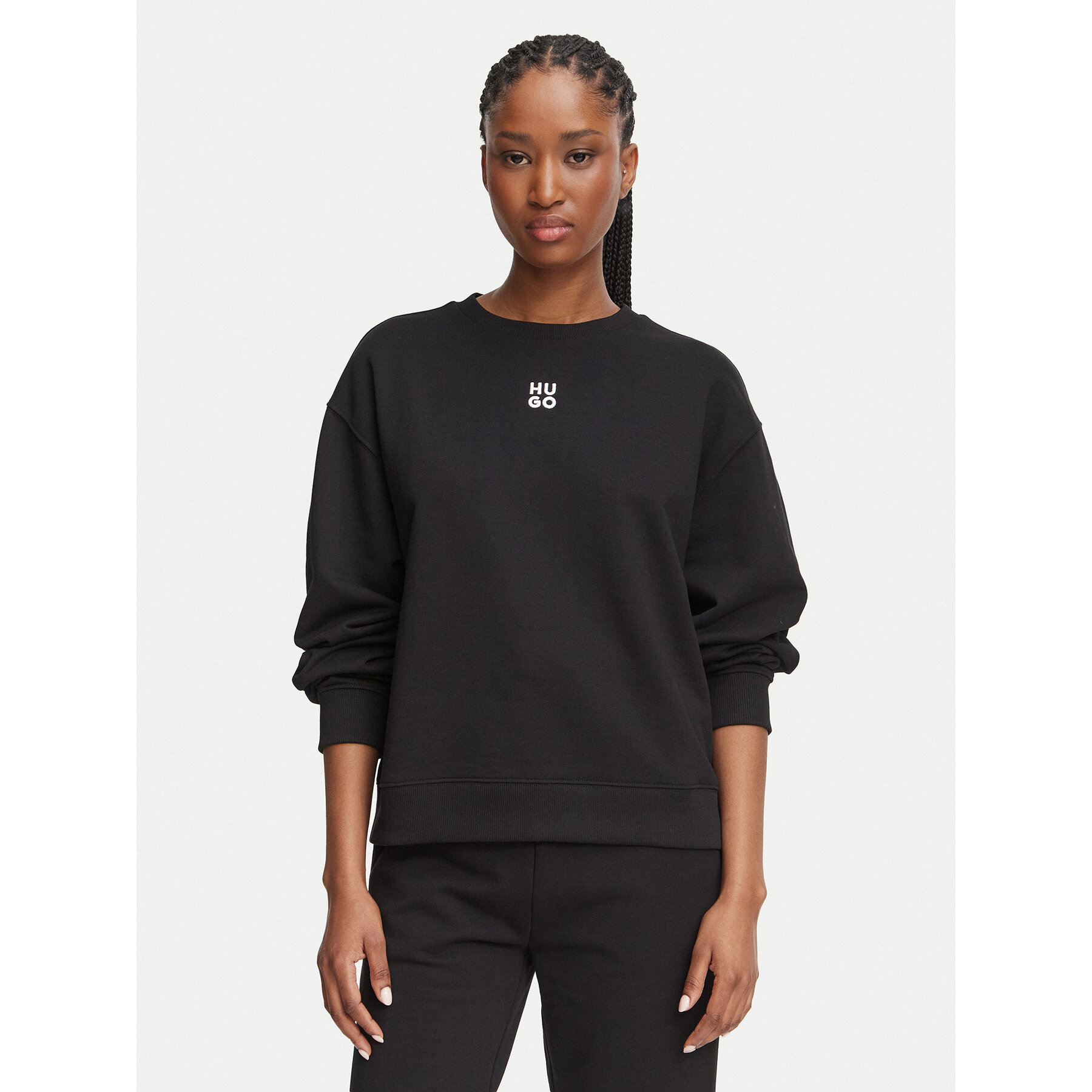 HUGO Sweatshirt Deroxina_12 50576467 Schwarz Relaxed Fit