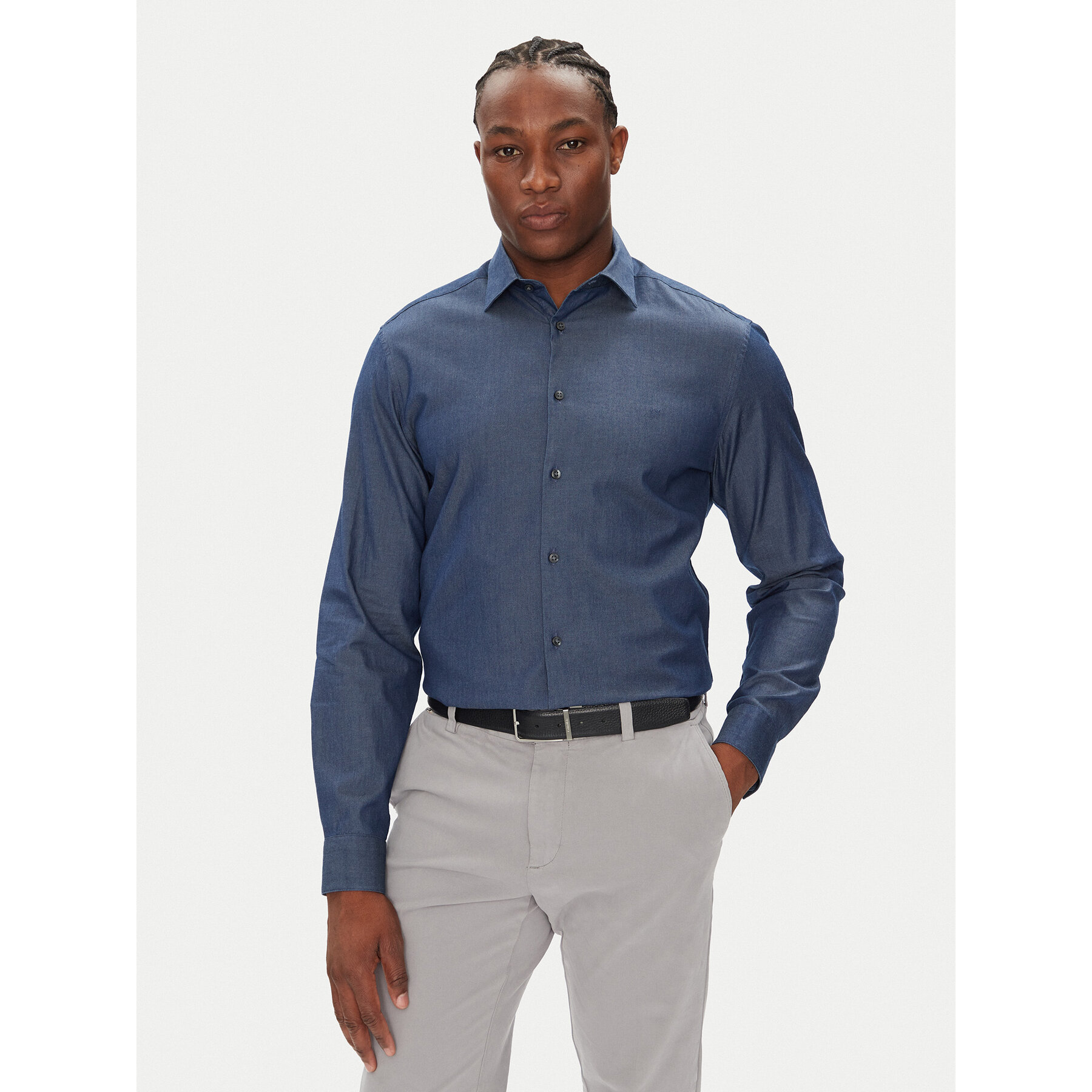 Calvin Klein Hemd LV019EU024 Dunkelblau Slim Fit